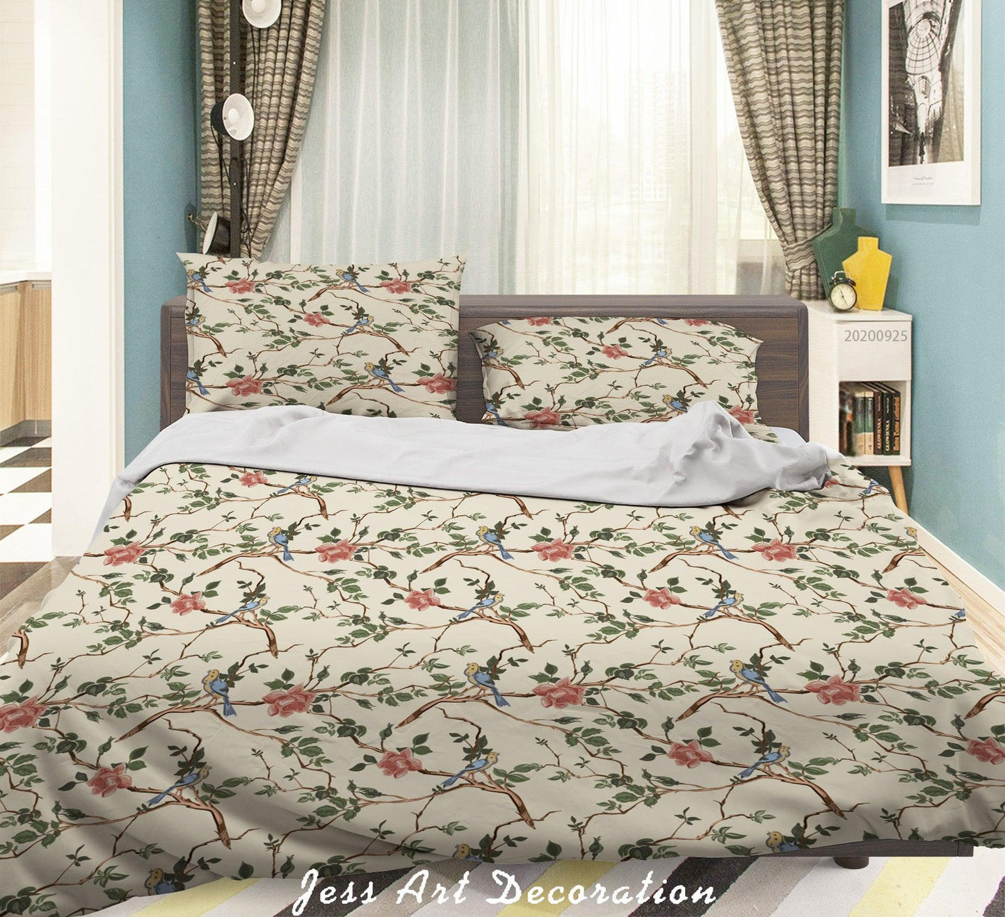 3D Cartoon Animal Bird Pattern Quilt Cover Set Bedding Set Duvet Cover Pillowcases WJ 6457