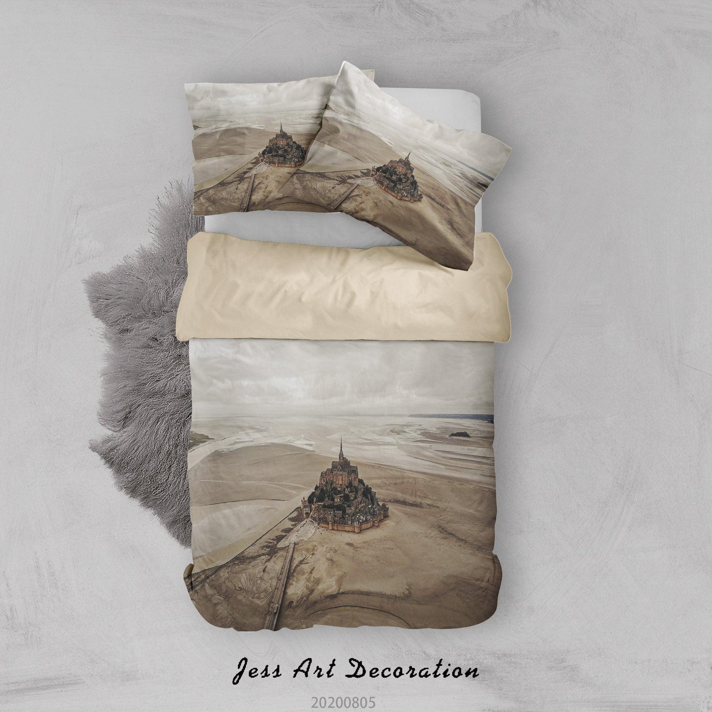 3D Beach Castle Scenery Quilt Cover Set Bedding Set Duvet Cover Pillowcases LXL 74