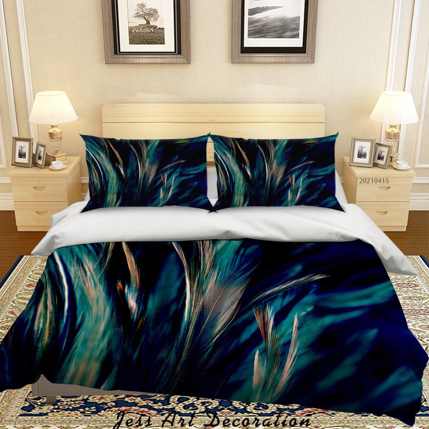 3D Animal Feather Quilt Cover Set Bedding Set Duvet Cover Pillowcases 92