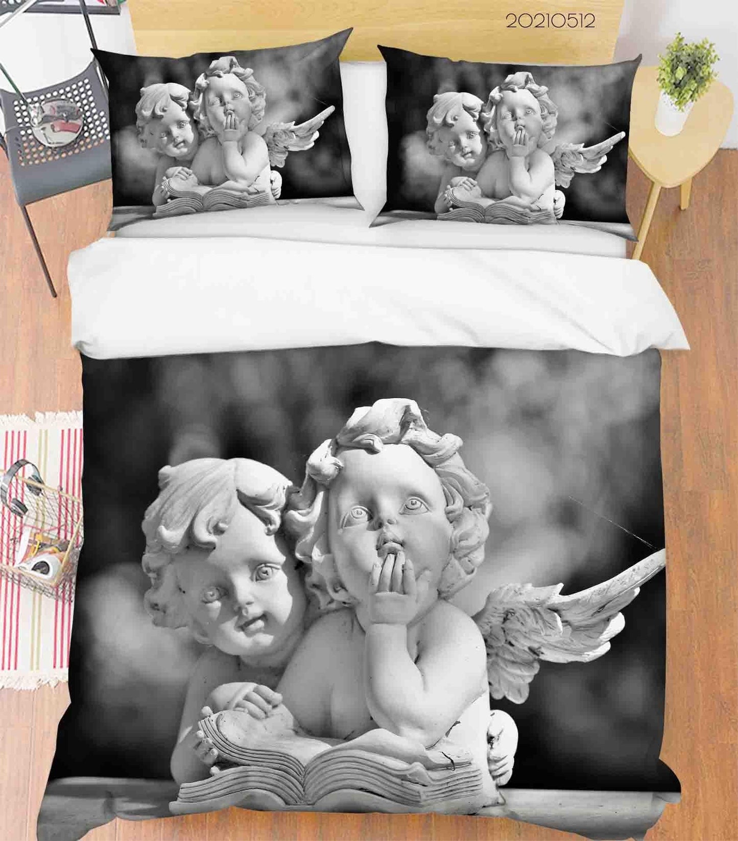 3D Art Angel Sculpture Quilt Cover Set Bedding Set Duvet Cover Pillowcases 205