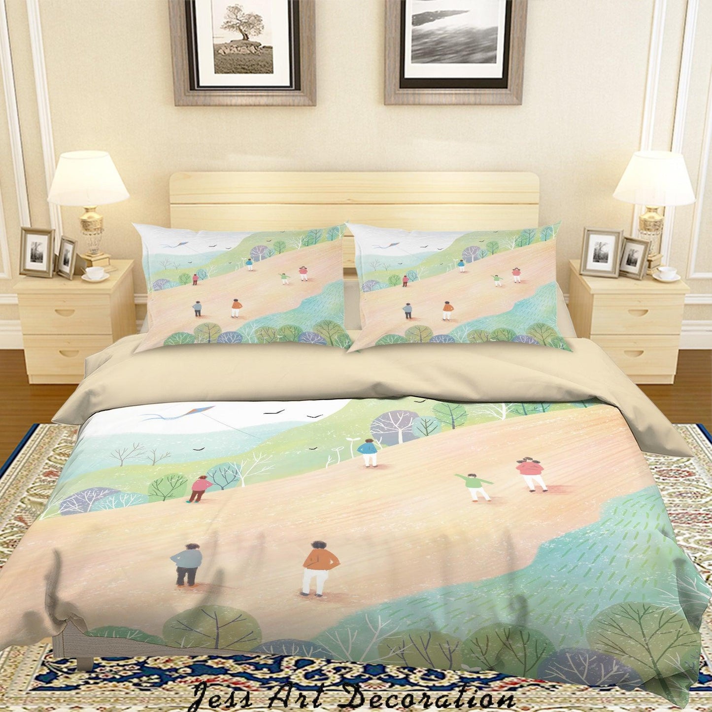 3D Cartoon Hill Crowd Quilt Cover Set Bedding Set Duvet Cover Pillowcases A618 LQH