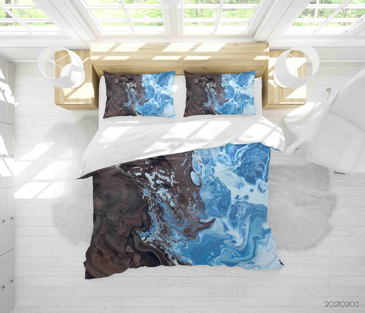 3D Abstract Blue Black Marble Texture Quilt Cover Set Bedding Set Duvet Cover Pillowcases 99