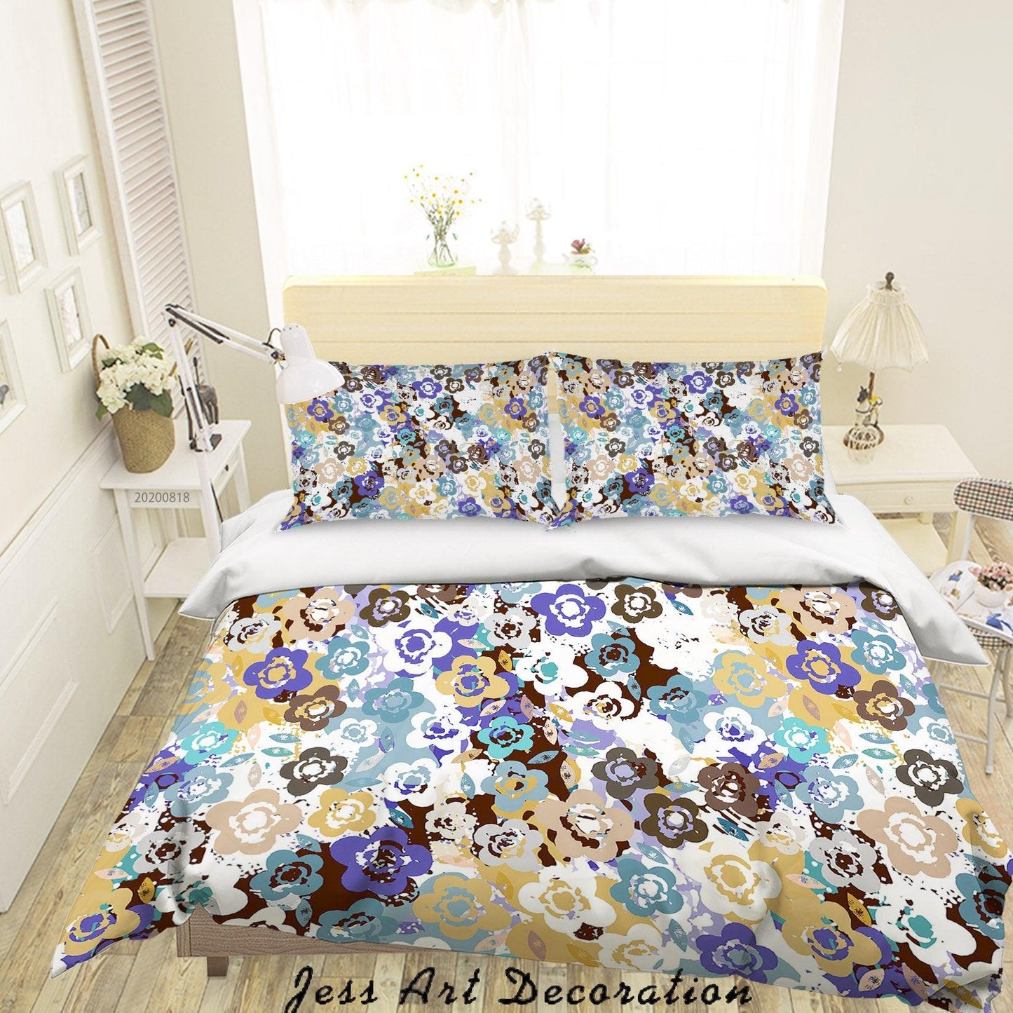 3D Abstract Colorful Floral Painting Quilt Cover Set Bedding Set Duvet Cover Pillowcases LXL