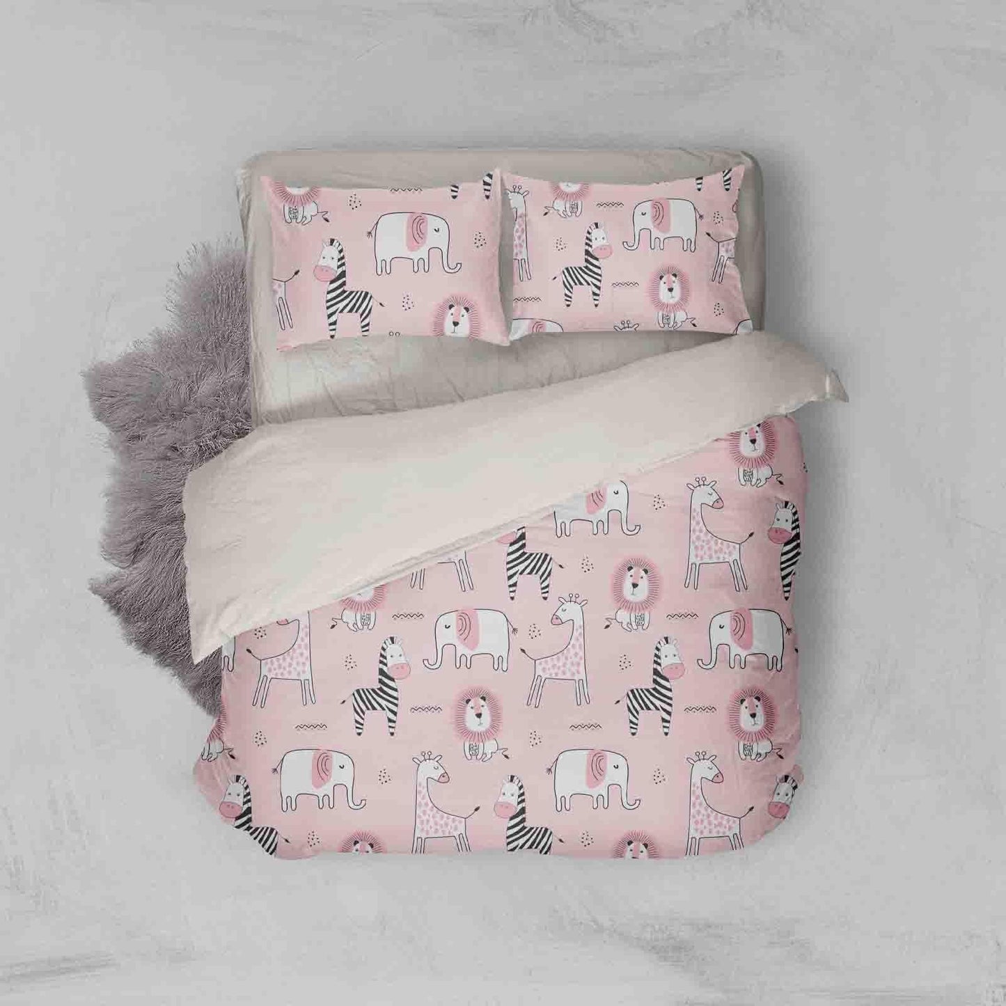 3D Cartoon Elephant Zebra Quilt Cover Set Bedding Set Pillowcases 148