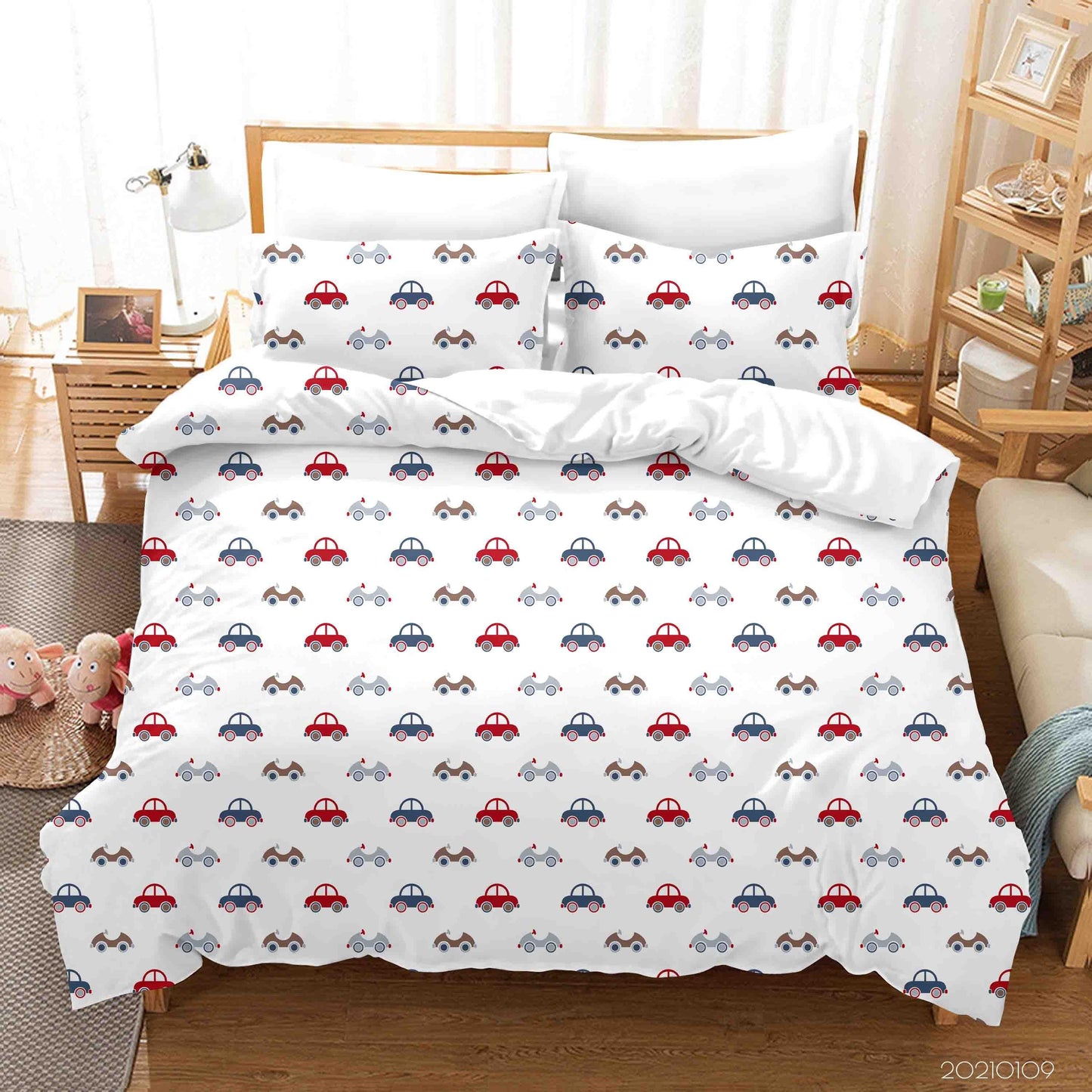 3D Cartoon Car Pattern Quilt Cover Set Bedding Set Duvet Cover Pillowcases 77 LQH