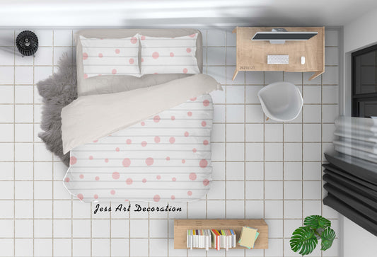 3D Abstract Geometric Pink Circle Quilt Cover Set Bedding Set Duvet Cover Pillowcases 117