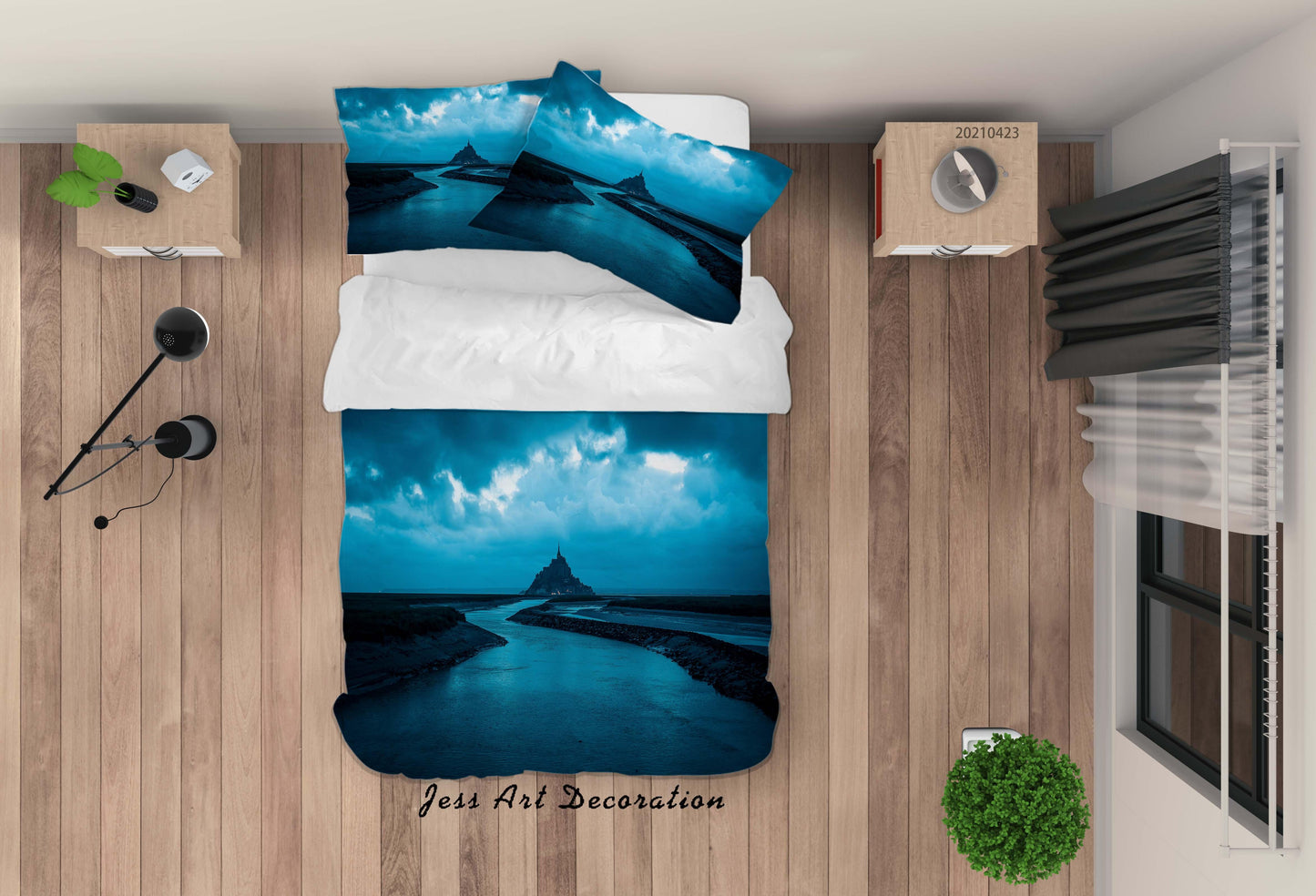 3D Blue Sky Sea Landscape Quilt Cover Set Bedding Set Duvet Cover Pillowcases 126