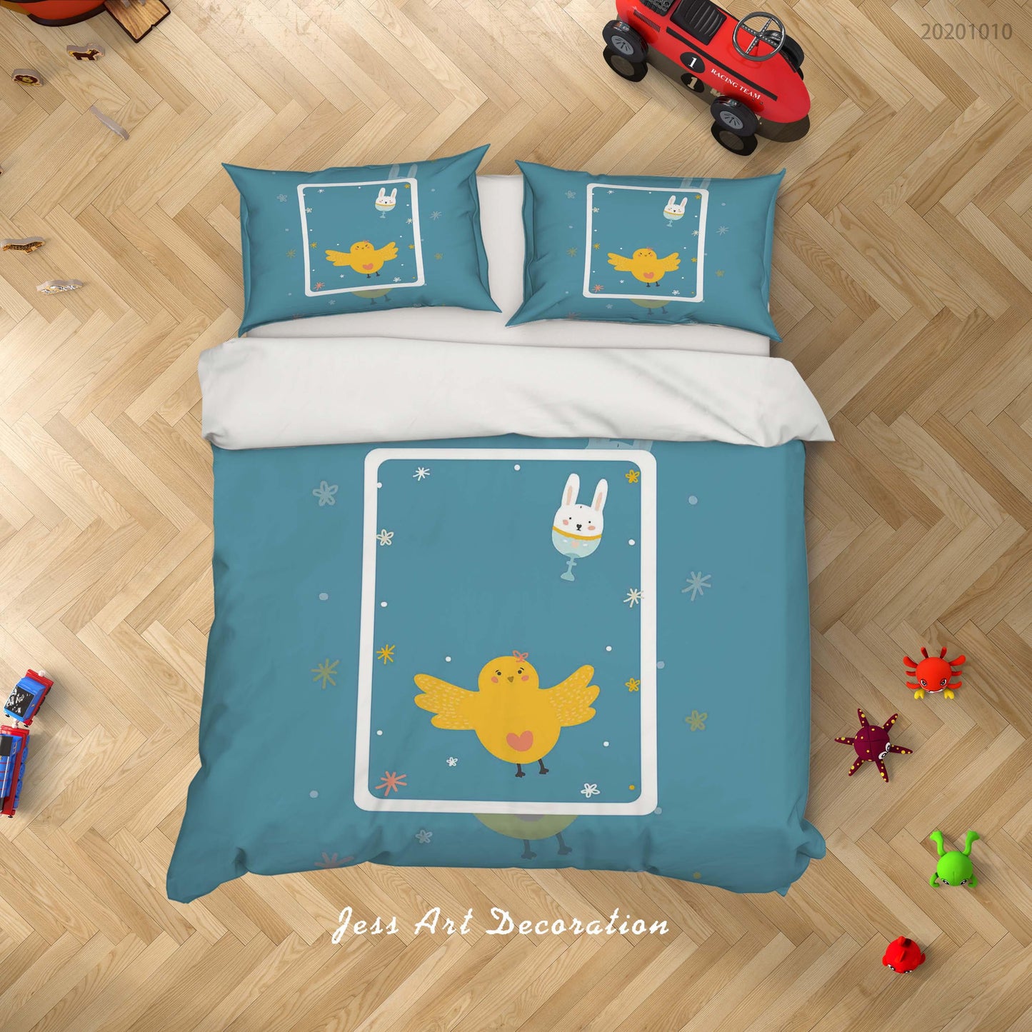 3D Cartoon Cute Animal Bird Quilt Cover Set Bedding Set Duvet Cover Pillowcases WJ 9554