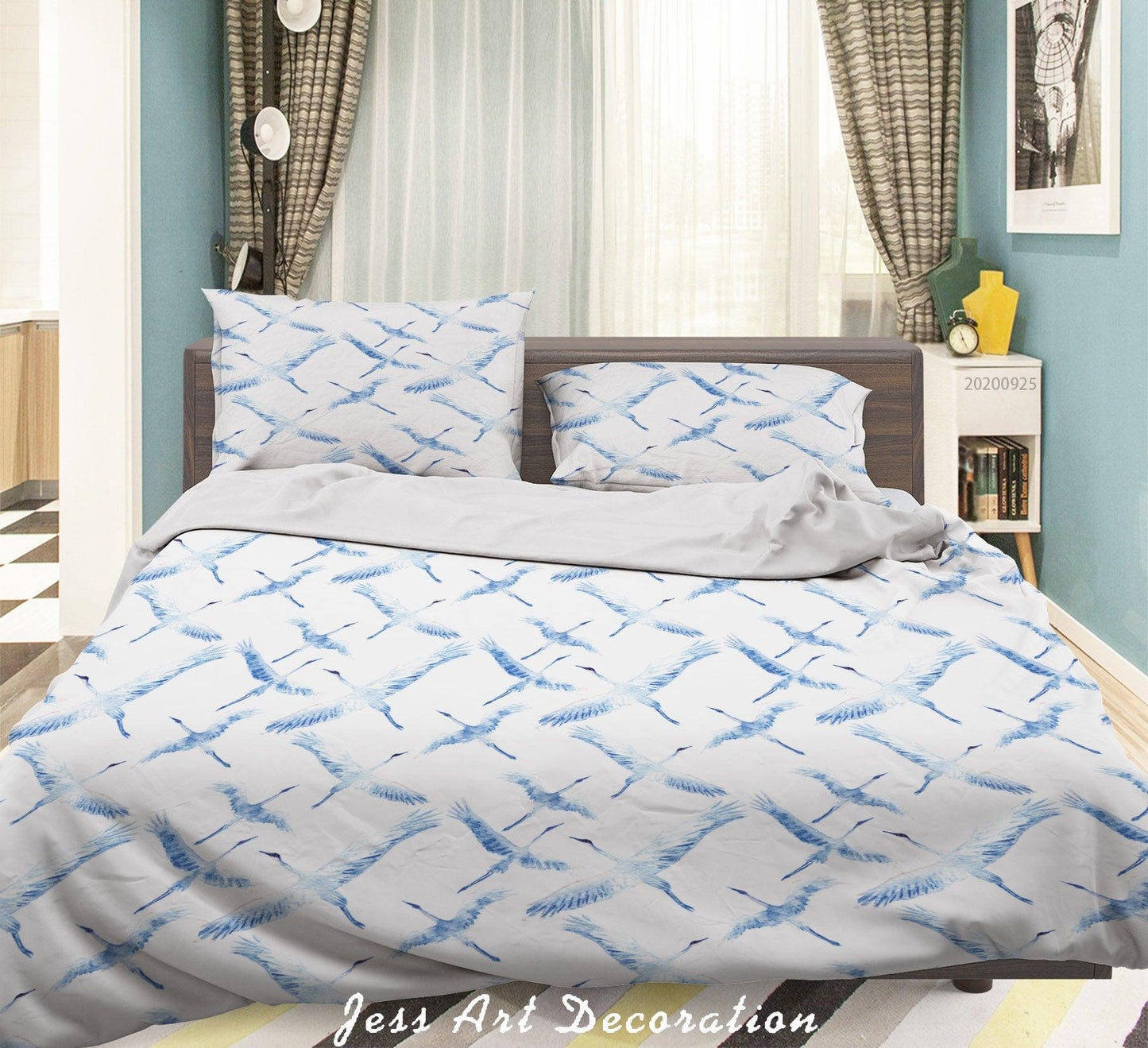 3D Cartoon Animal Crane Pattern Quilt Cover Set Bedding Set Duvet Cover Pillowcases WJ 6488