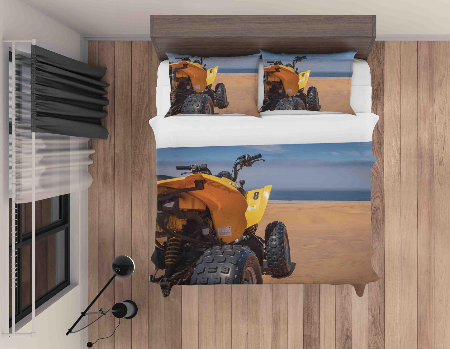 3D Big Feet Truck Yellow Quilt Cover Set Bedding Set Pillowcases A177 LQH