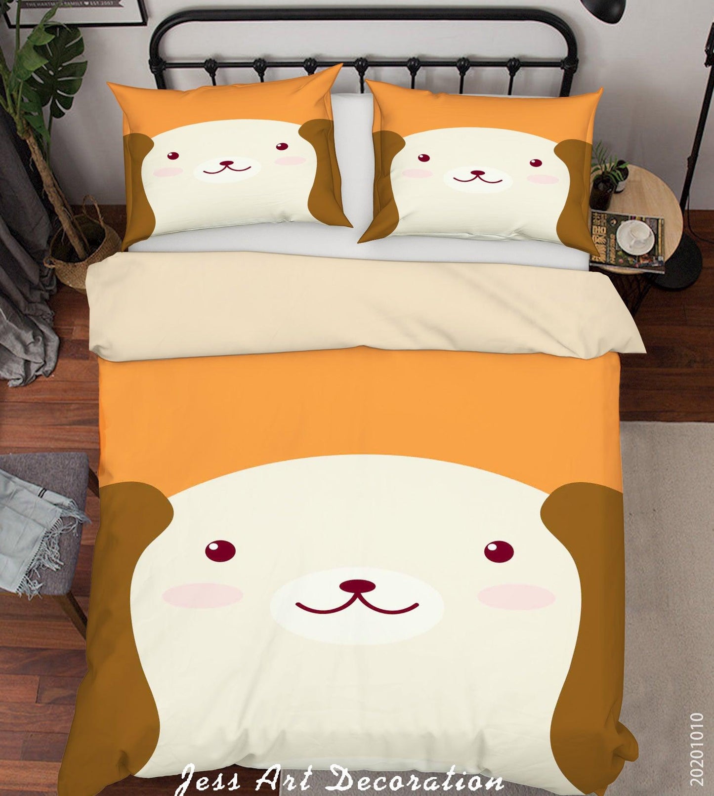 3D Cartoon Cute Animal Dog Quilt Cover Set Bedding Set Duvet Cover Pillowcases WJ 9543