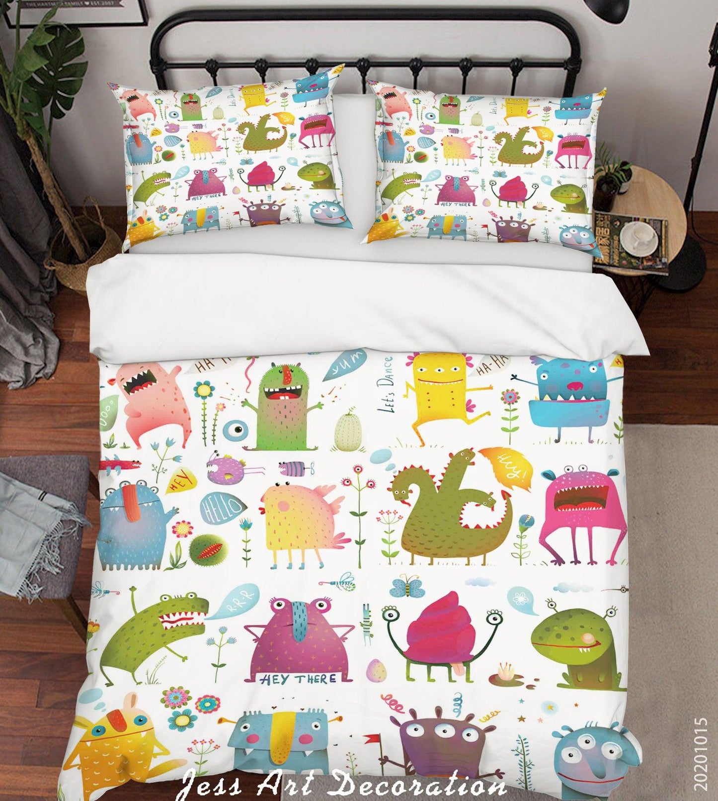 3D Cartoon Animal Monsters Pattern Quilt Cover Set Bedding Set Duvet Cover Pillowcases WJ 9670