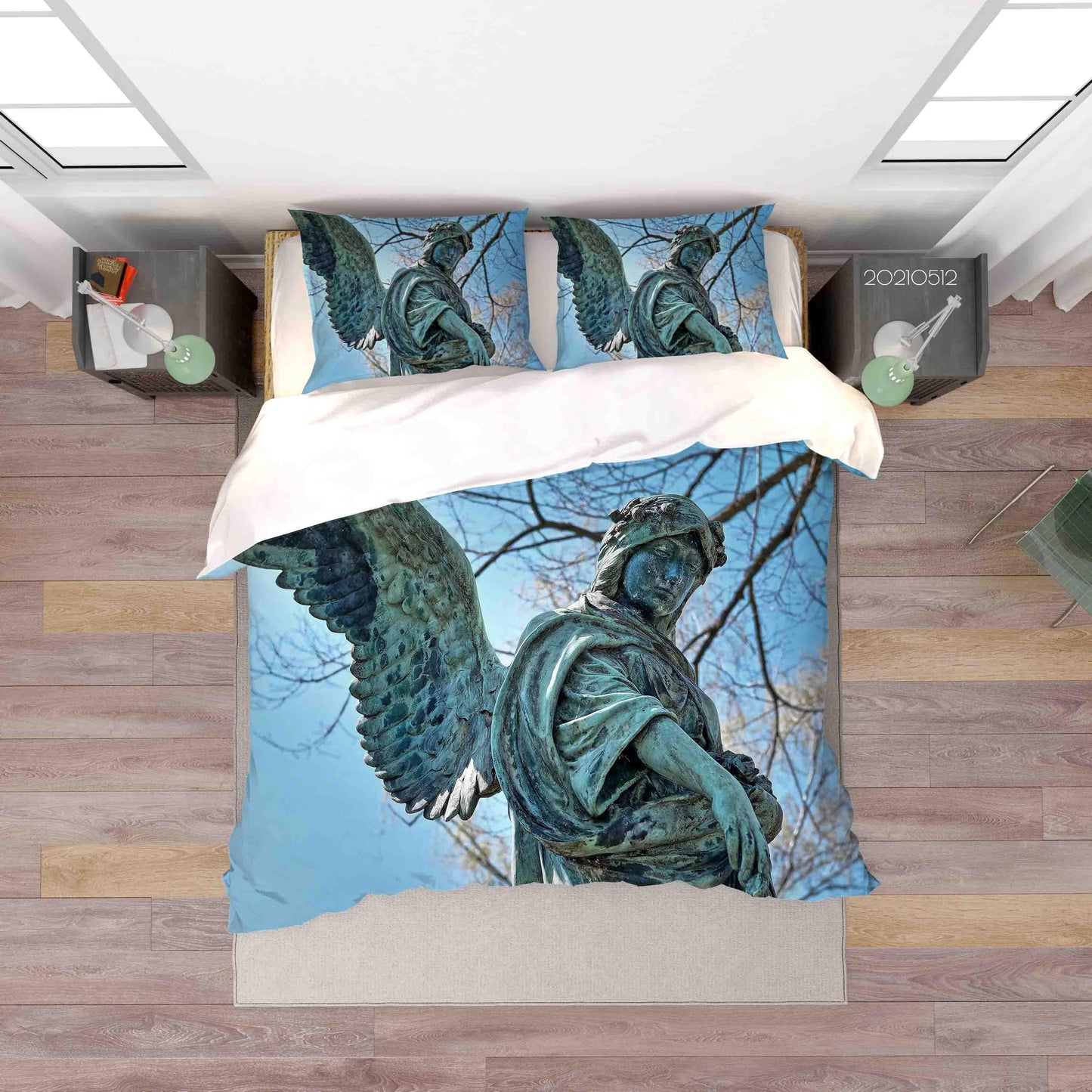 3D Art Angel Sculpture Quilt Cover Set Bedding Set Duvet Cover Pillowcases 207