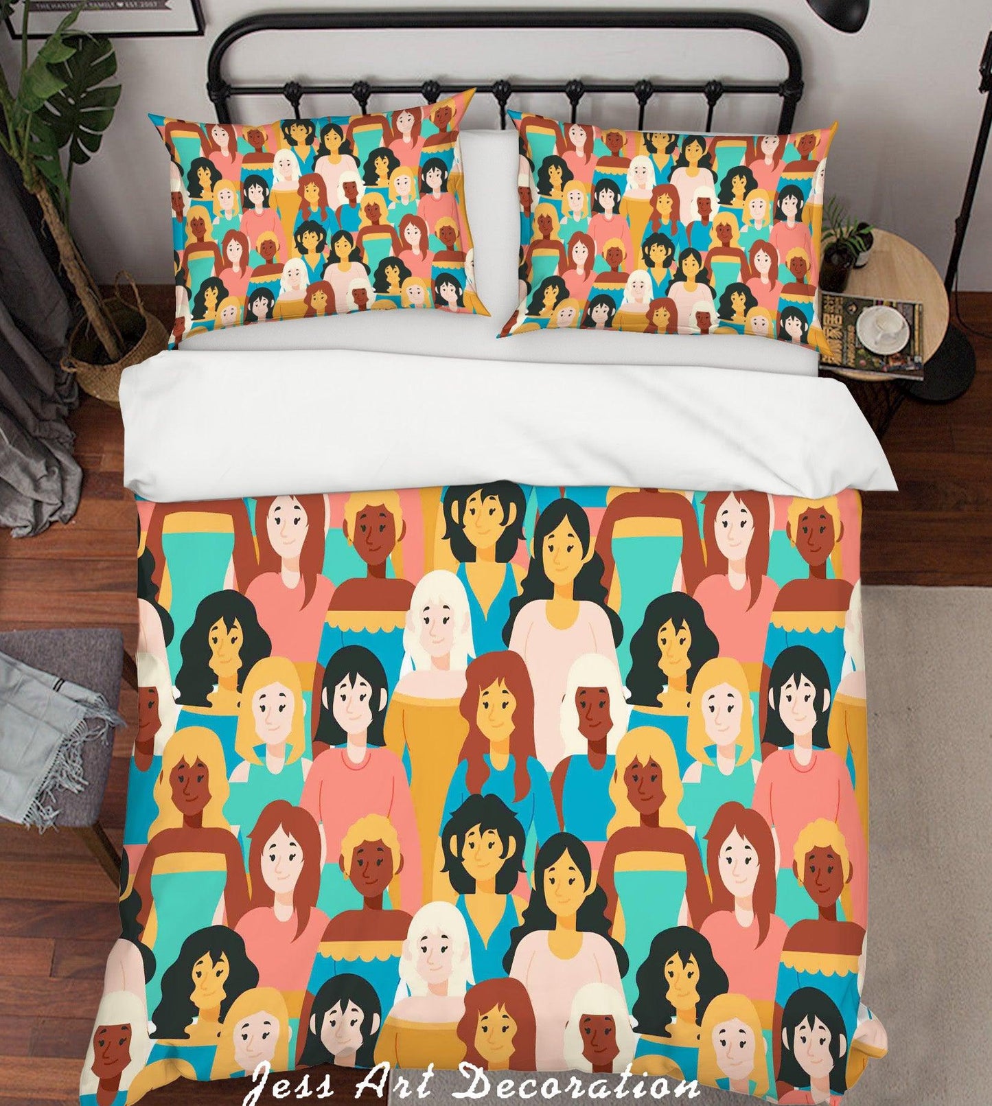 3D Cartoon Crowd Quilt Cover Set Bedding Set Pillowcases 75