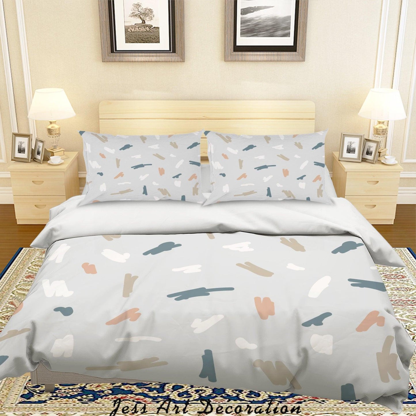 3D Abstract Grey Geometric Pattern Quilt Cover Set Bedding Set Duvet Cover Pillowcases A023 LQH