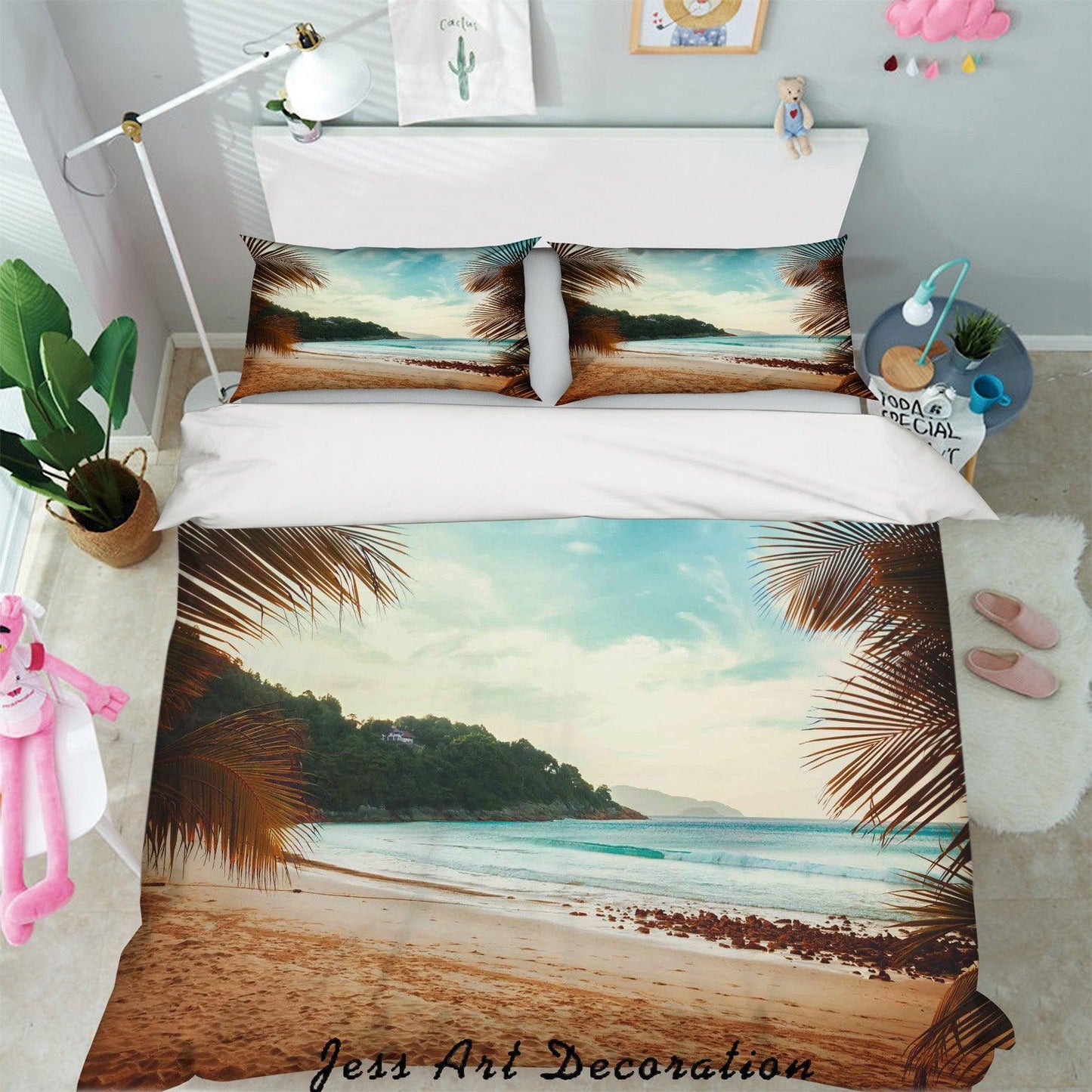 3D Beach Sea Quilt Cover Set Bedding Set Pillowcases 24