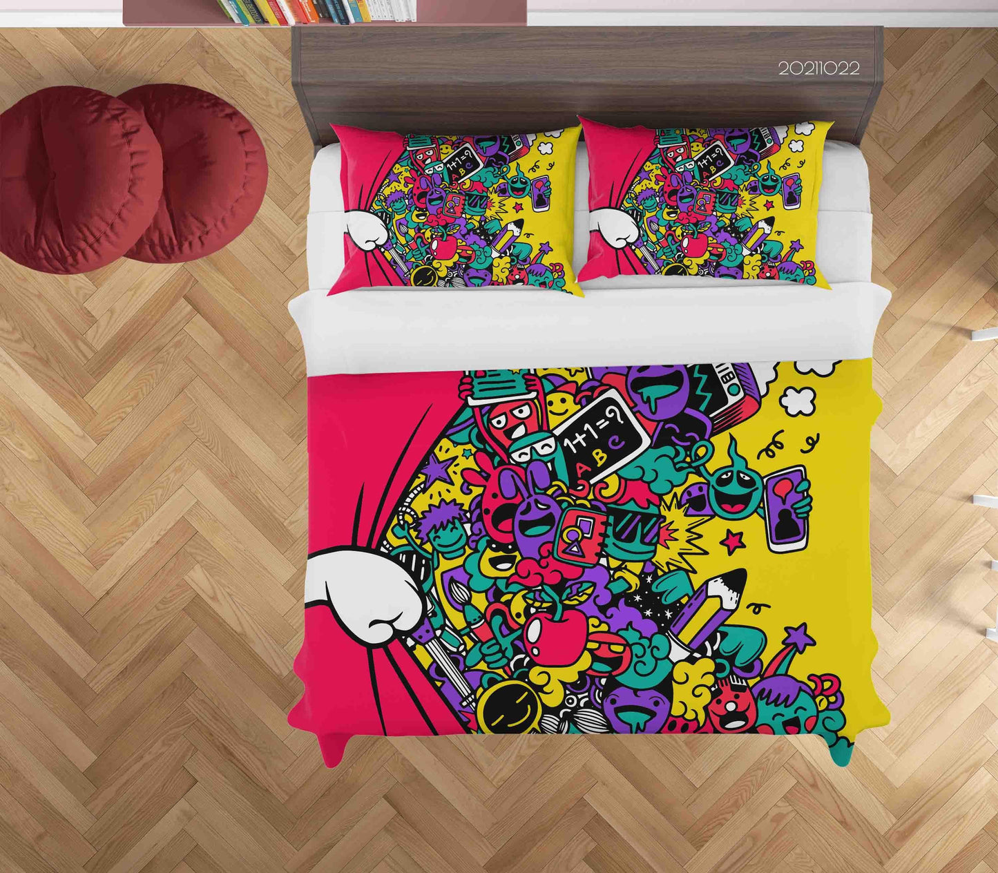 3D Abstract Monster Graffiti Quilt Cover Set Bedding Set Duvet Cover Pillowcases 47