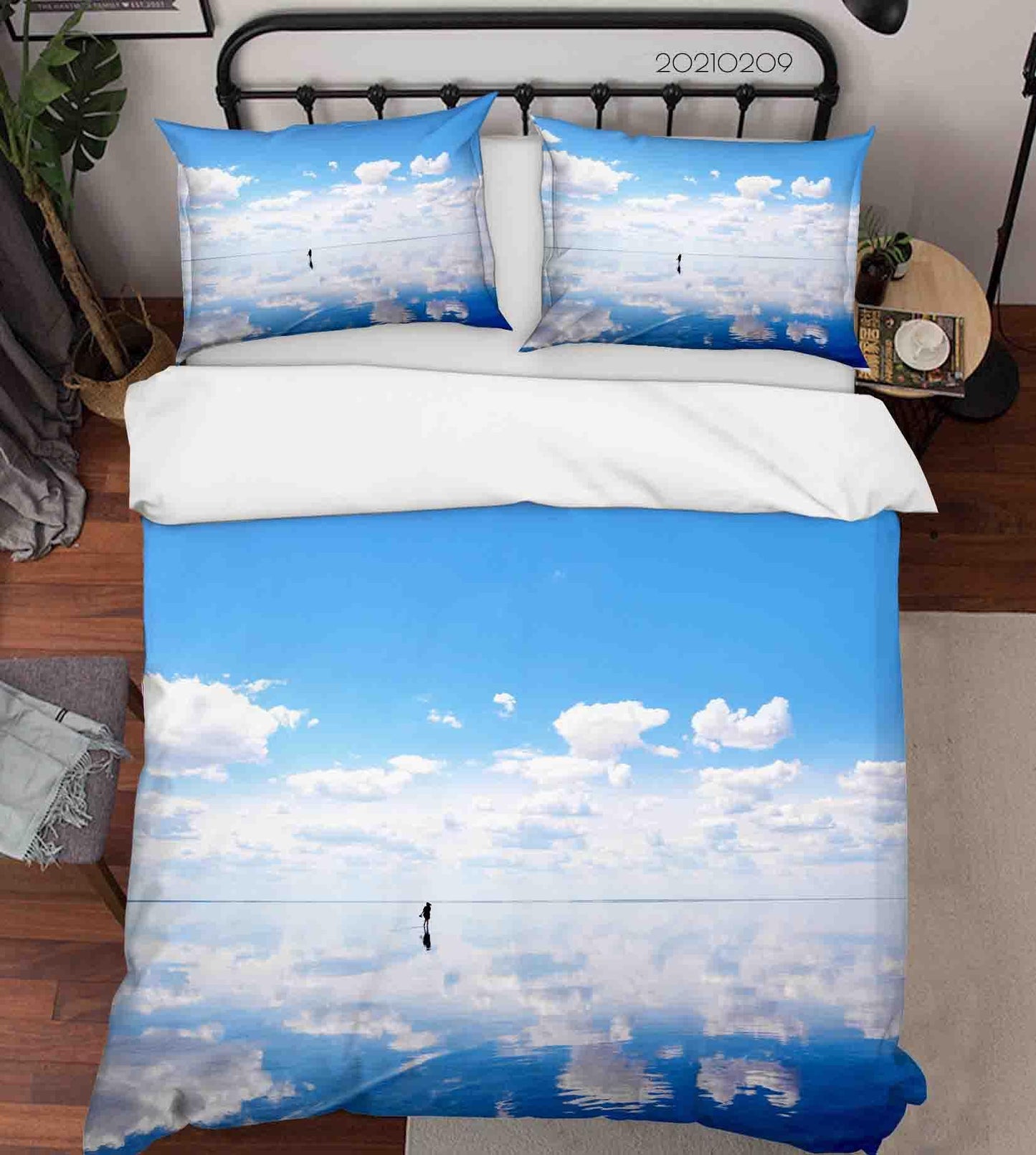 3D Blue Sky White Cloud Sea Quilt Cover Set Bedding Set Duvet Cover Pillowcases 325