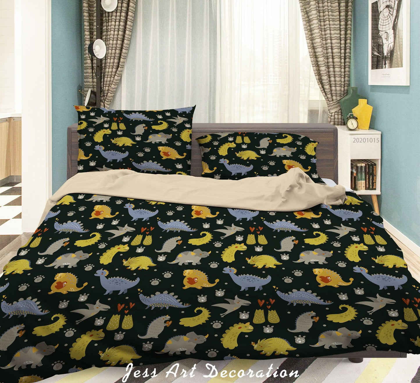 3D Cartoon Animal Dinasours Pattern Quilt Cover Set Bedding Set Duvet Cover Pillowcases WJ 9602