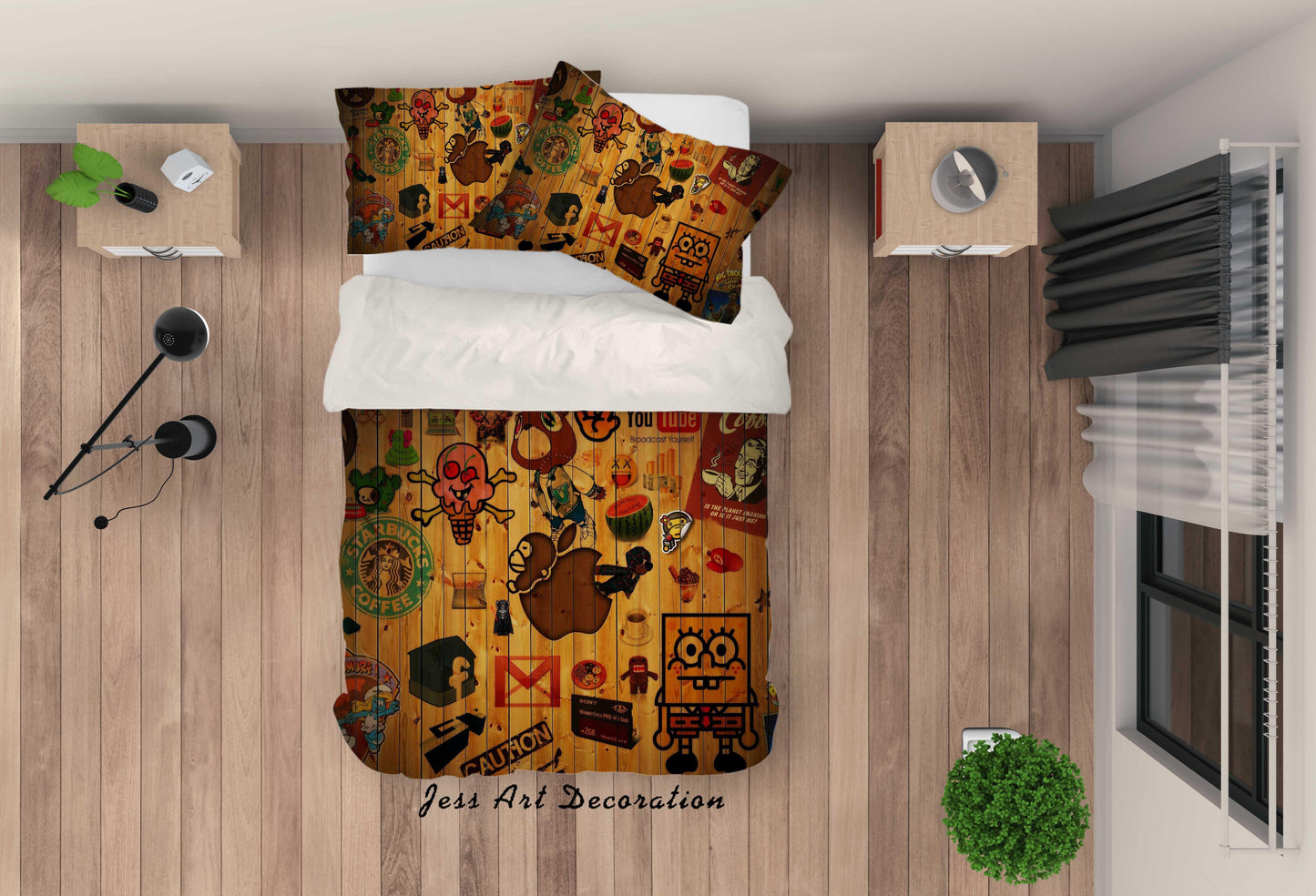 3D Board Logo Trademark Quilt Cover Set Bedding Set Pillowcases 116