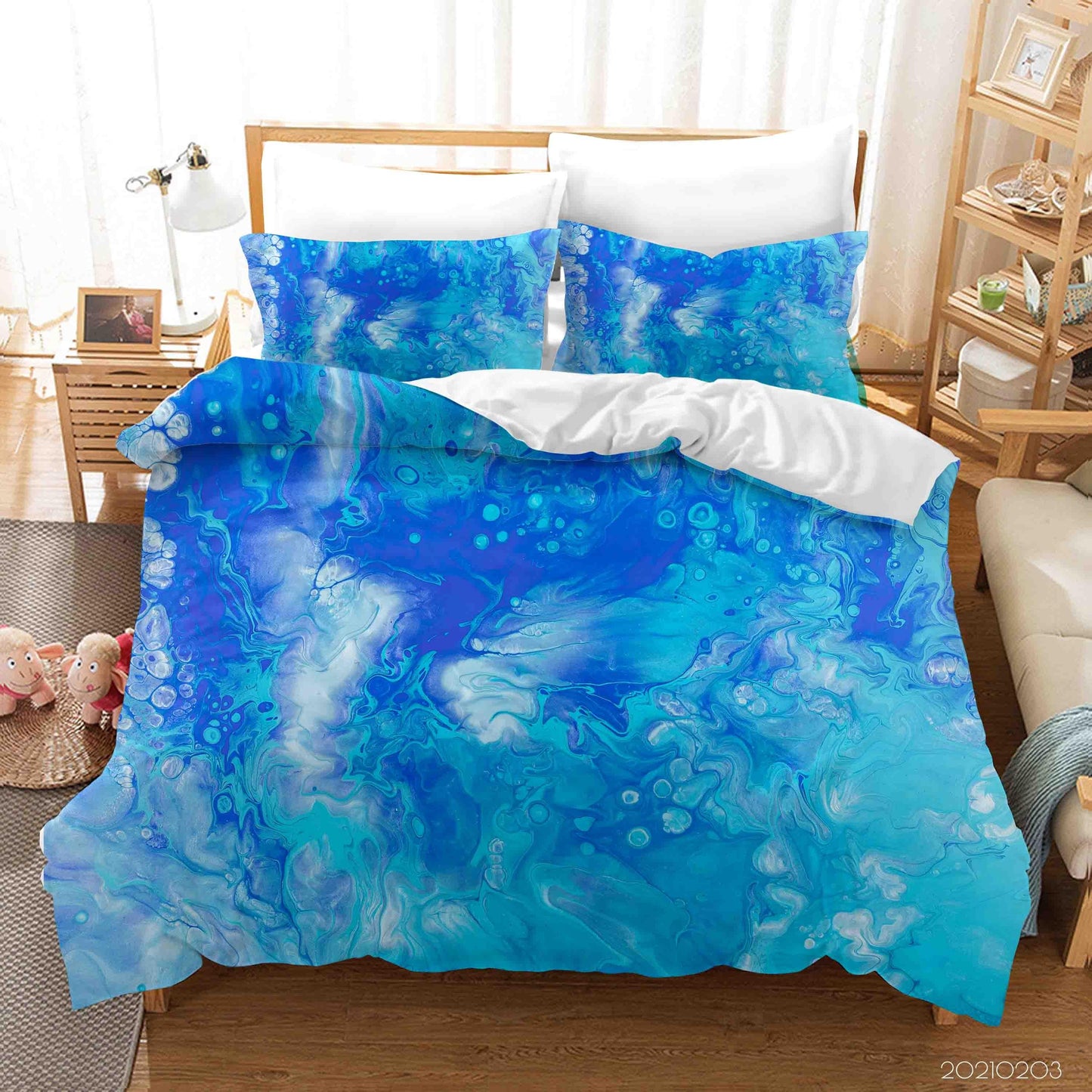 3D Abstract Blue Marble Texture Quilt Cover Set Bedding Set Duvet Cover Pillowcases 44