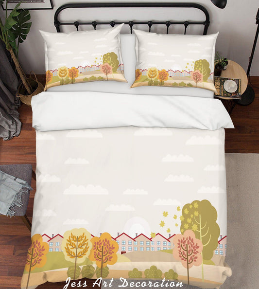 3D Cartoon Green Plants Quilt Cover Set Bedding Set Pillowcases 25