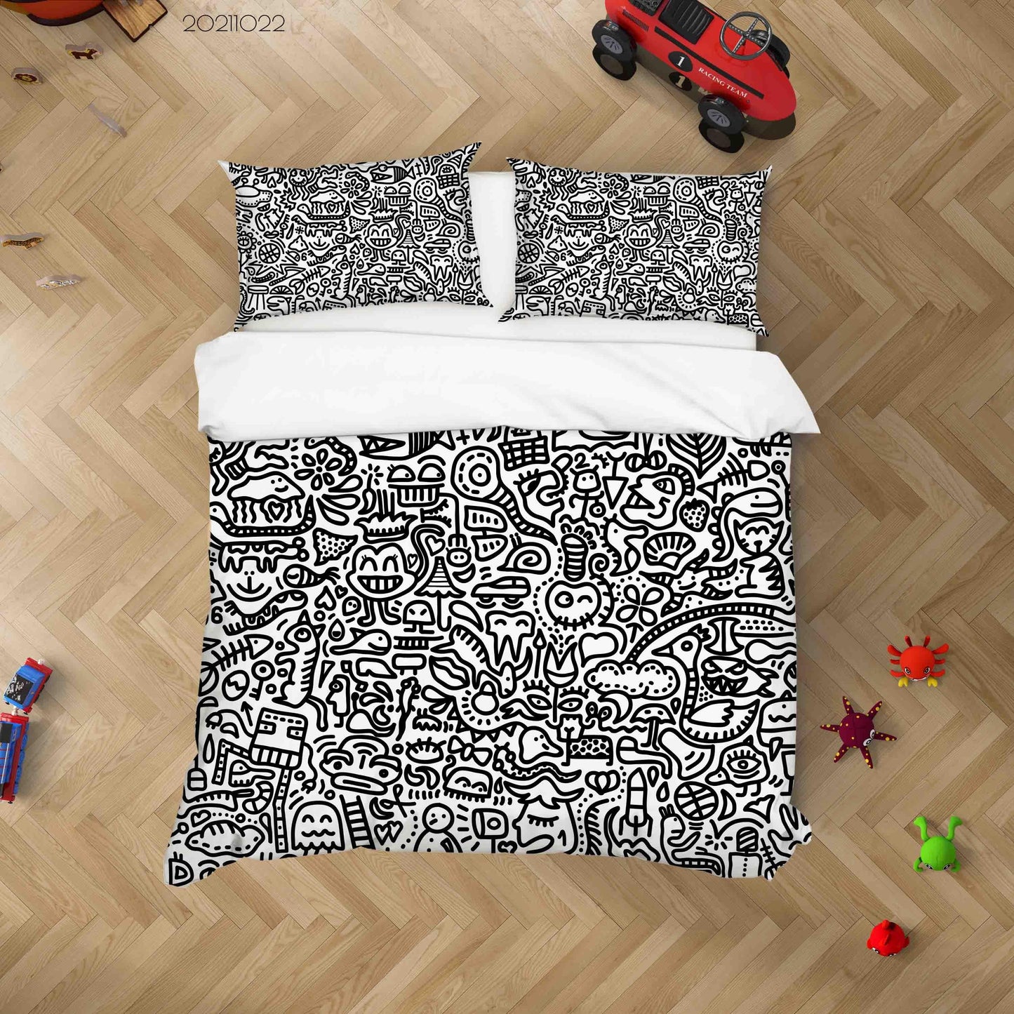 3D Abstract Illustration Art Graffiti Quilt Cover Set Bedding Set Duvet Cover Pillowcases 55