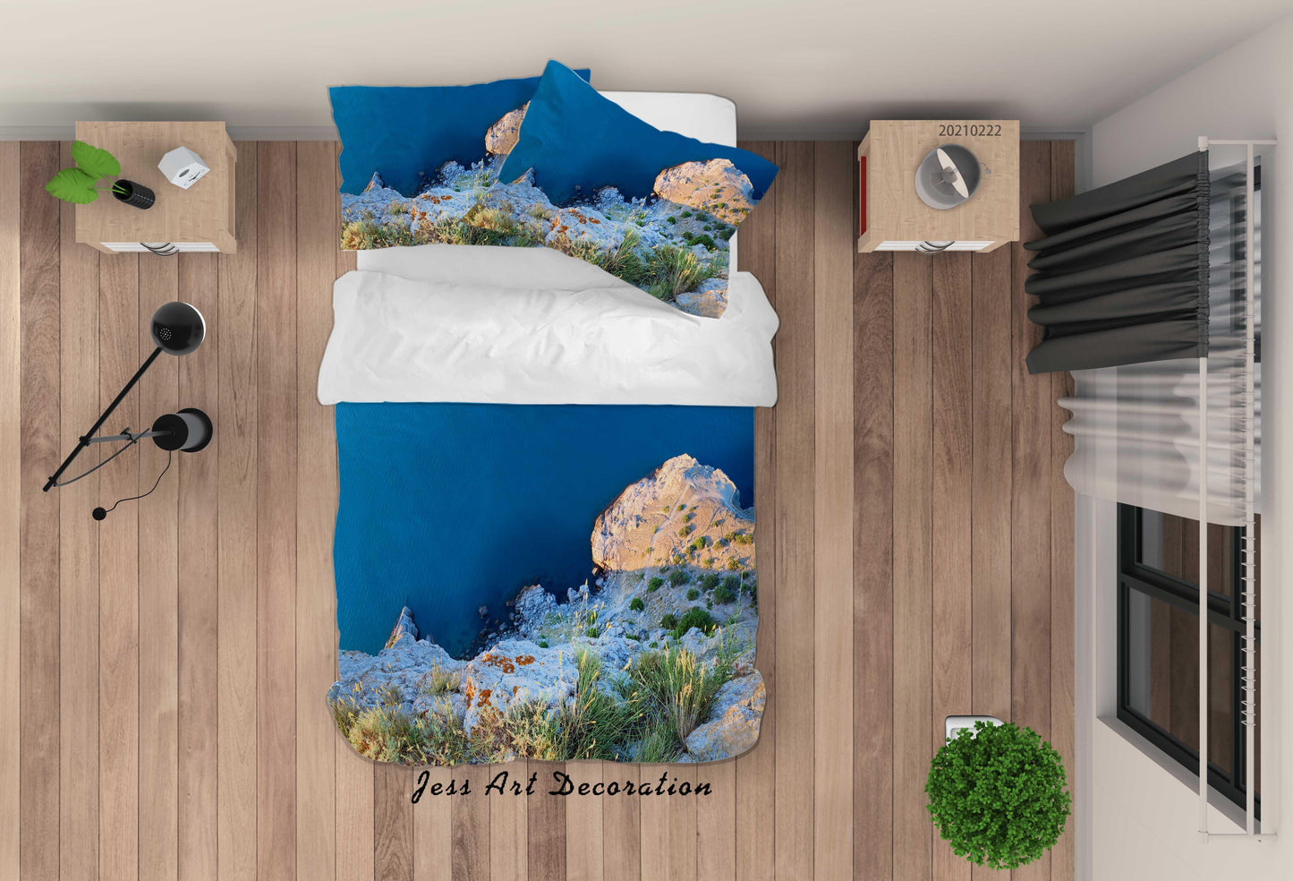 3D Blue Beach Landscape Quilt Cover Set Bedding Set Duvet Cover Pillowcases 201