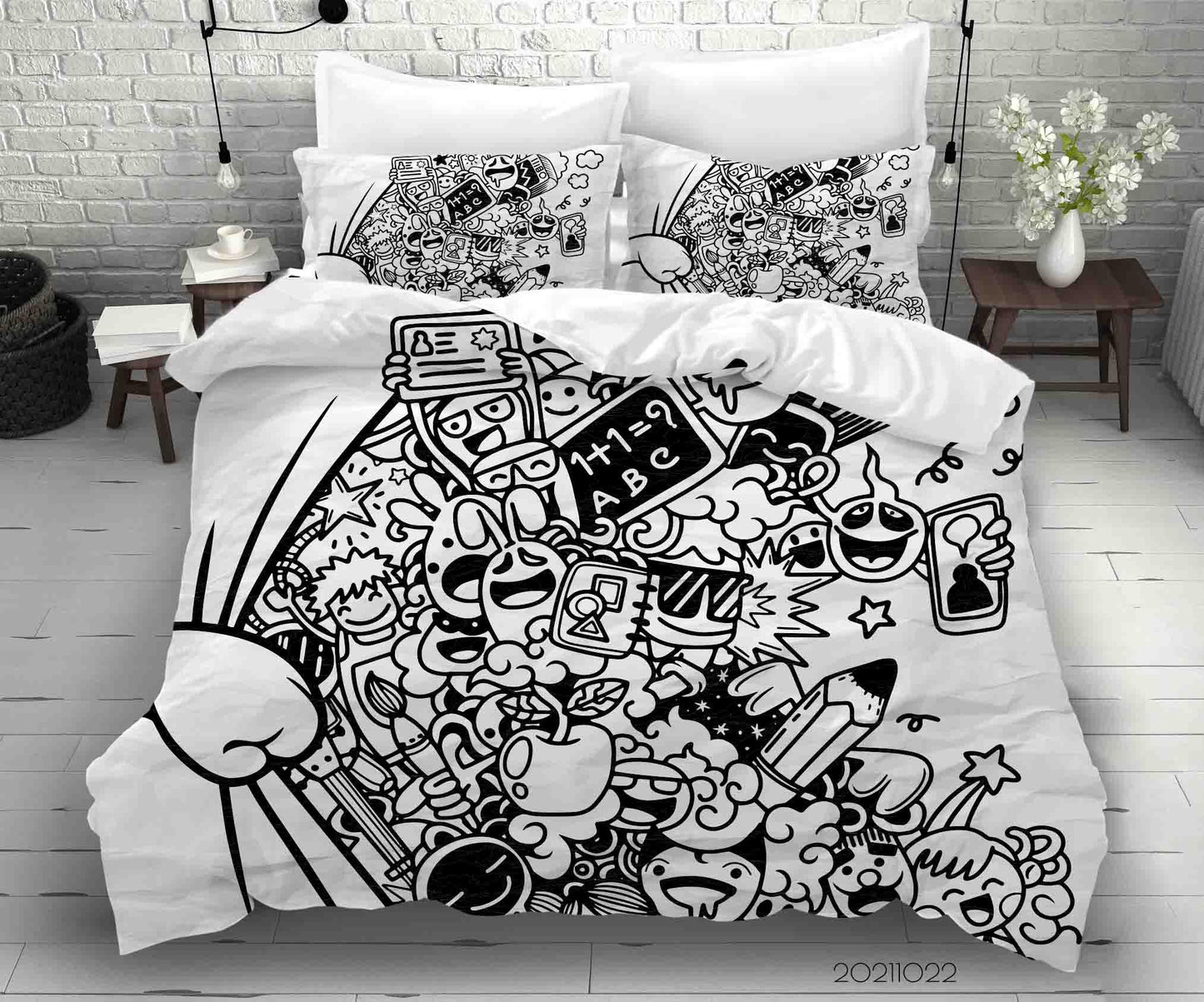 3D Abstract Monster Graffiti Quilt Cover Set Bedding Set Duvet Cover Pillowcases 43