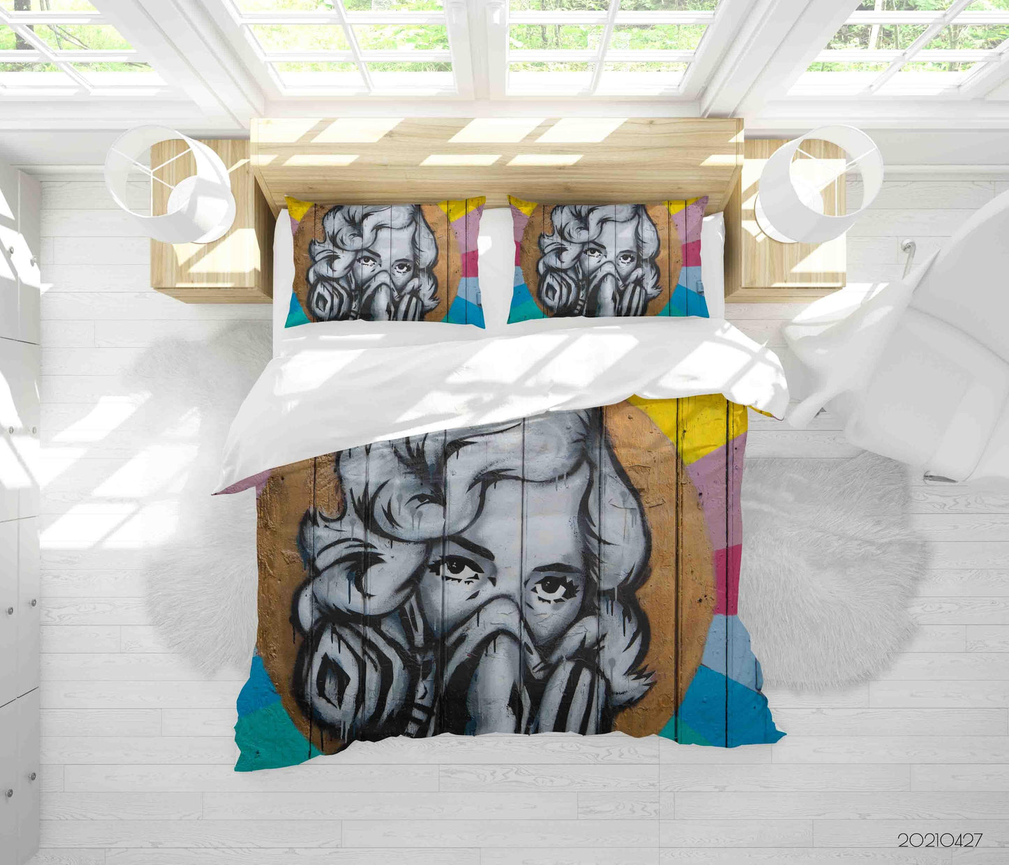 3D Abstract Character Artistic Graffiti Quilt Cover Set Bedding Set Duvet Cover Pillowcases 139
