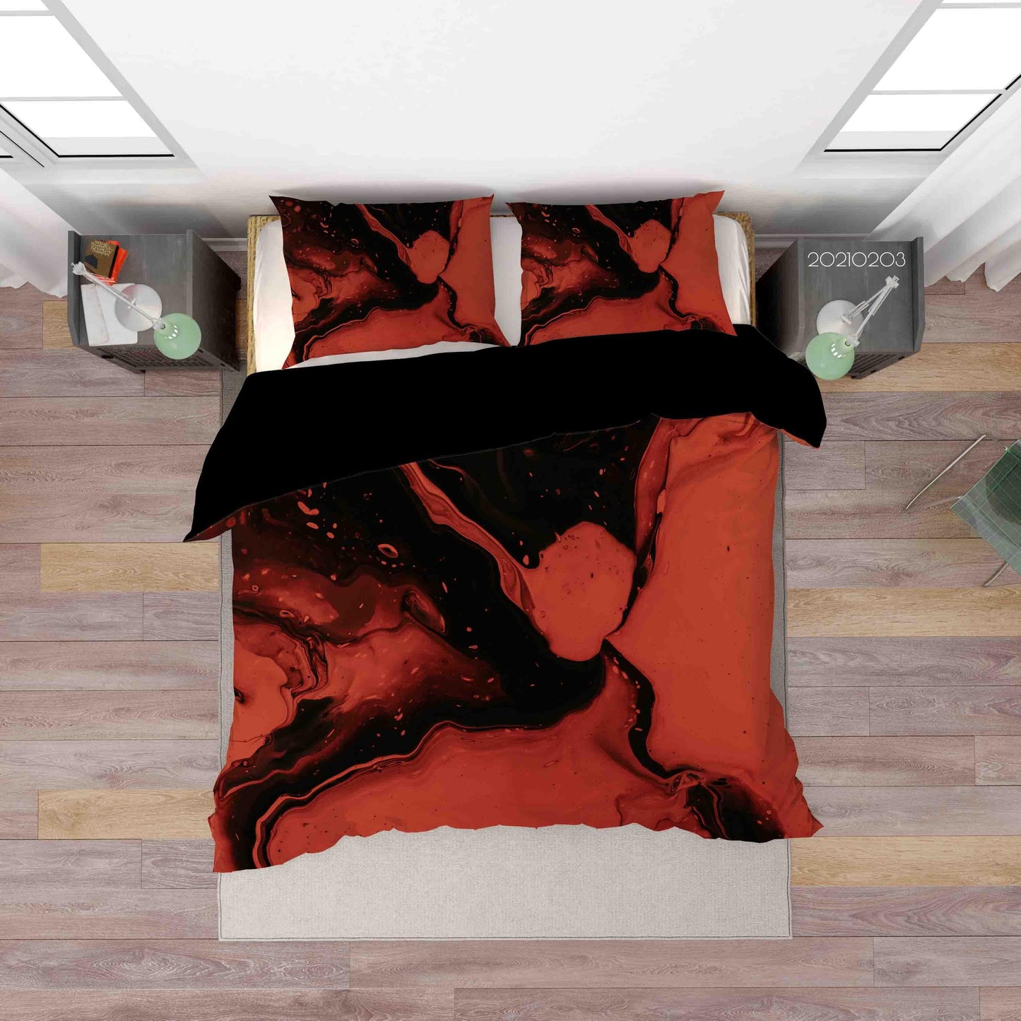 3D Abstract Red Marble Quilt Cover Set Bedding Set Duvet Cover Pillowcases 85