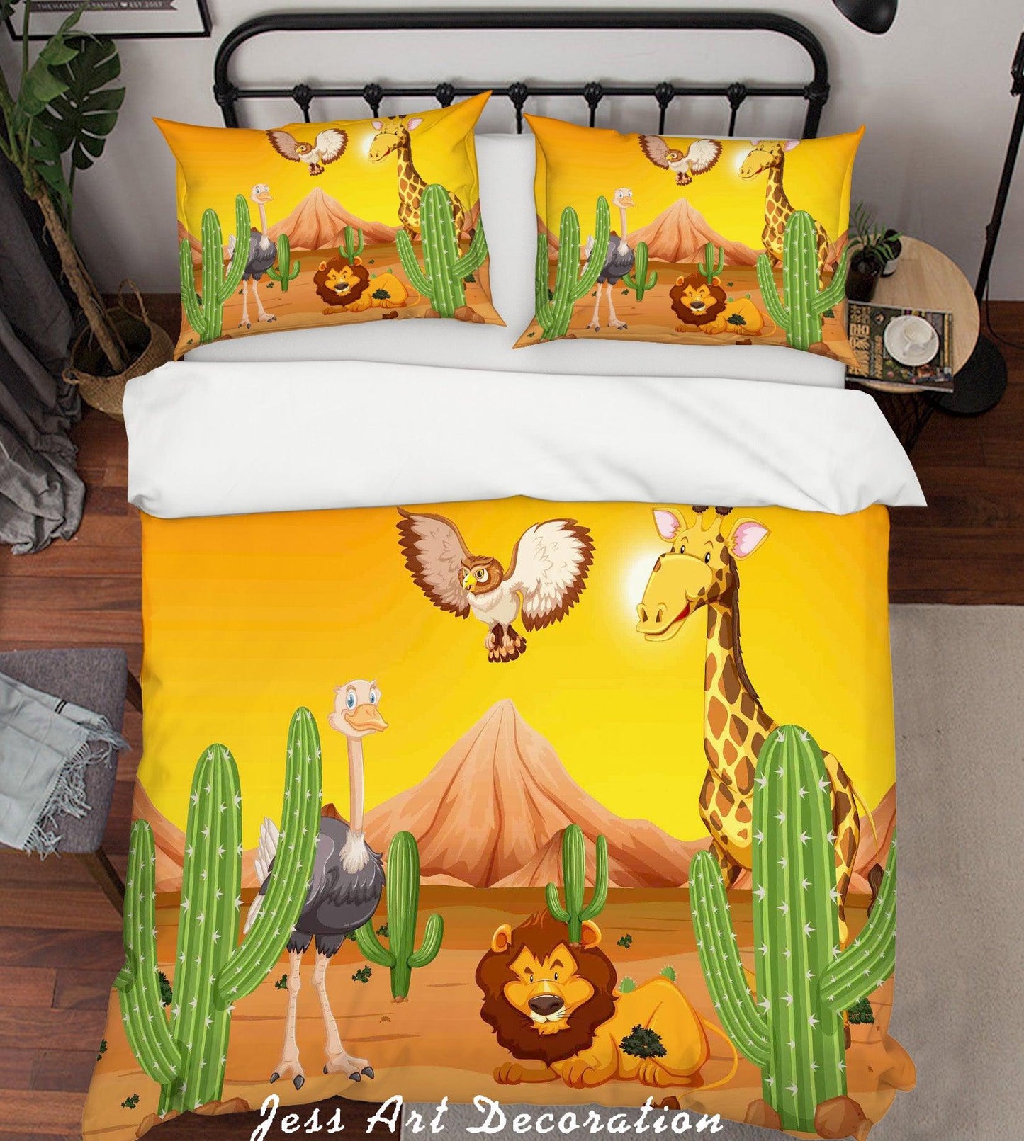 3D Cartoon Animals Cactus Quilt Cover Set Bedding Set Pillowcases  47