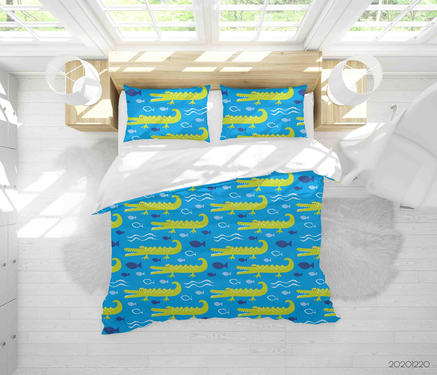 3D Animal Hand Drawn Crocodile Ocean Quilt Cover Set Bedding Set Duvet Cover Pillowcases 47