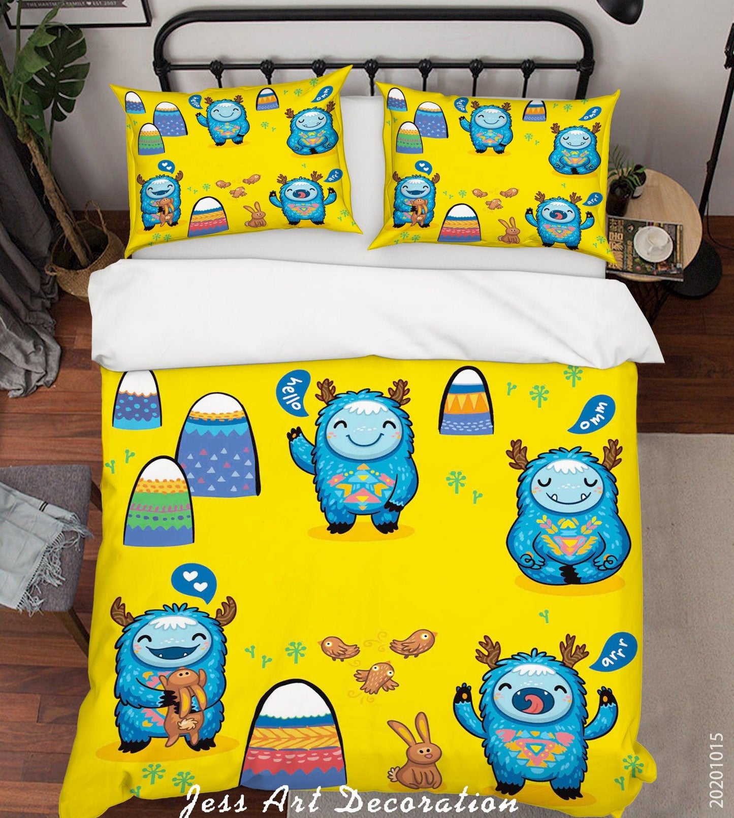 3D Cartoon Animal Monsters Pattern Quilt Cover Set Bedding Set Duvet Cover Pillowcases WJ 9674