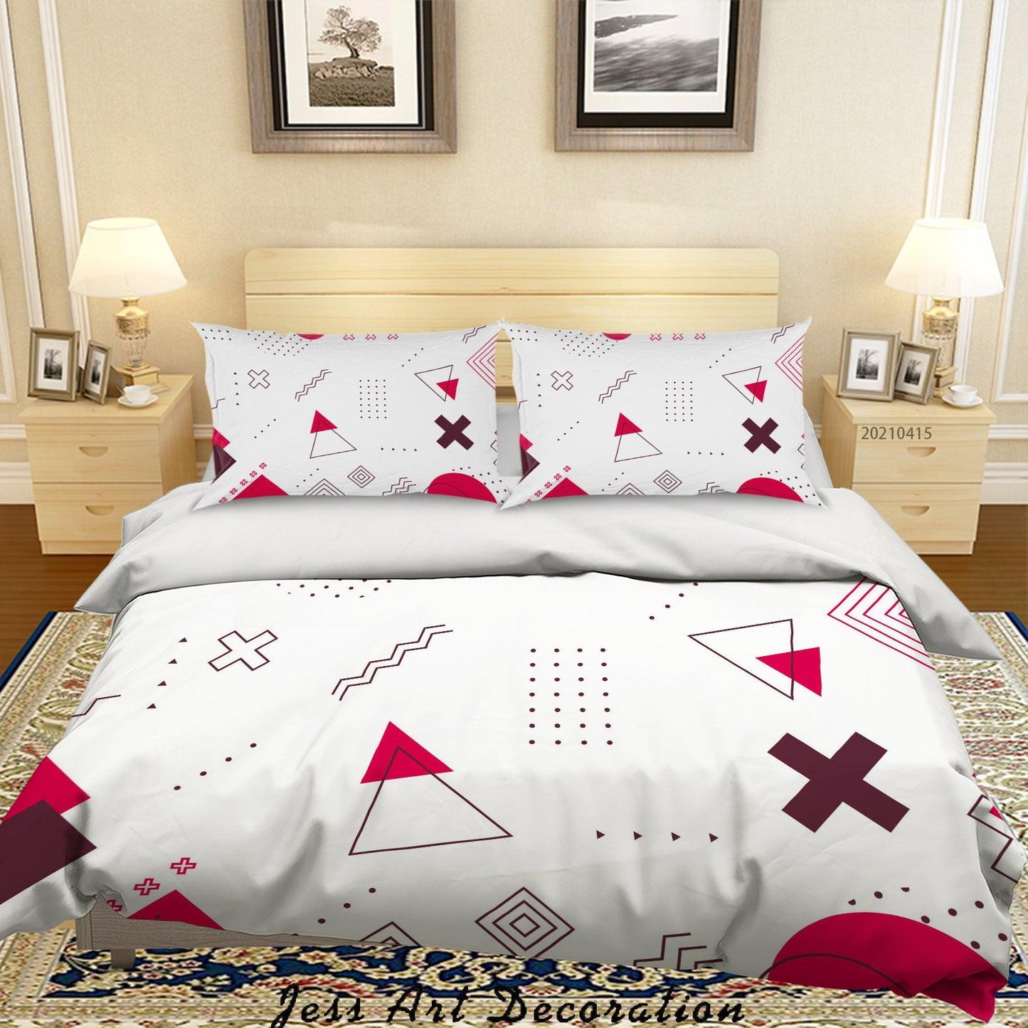 3D Abstract Color Geometry Quilt Cover Set Bedding Set Duvet Cover Pillowcases 104