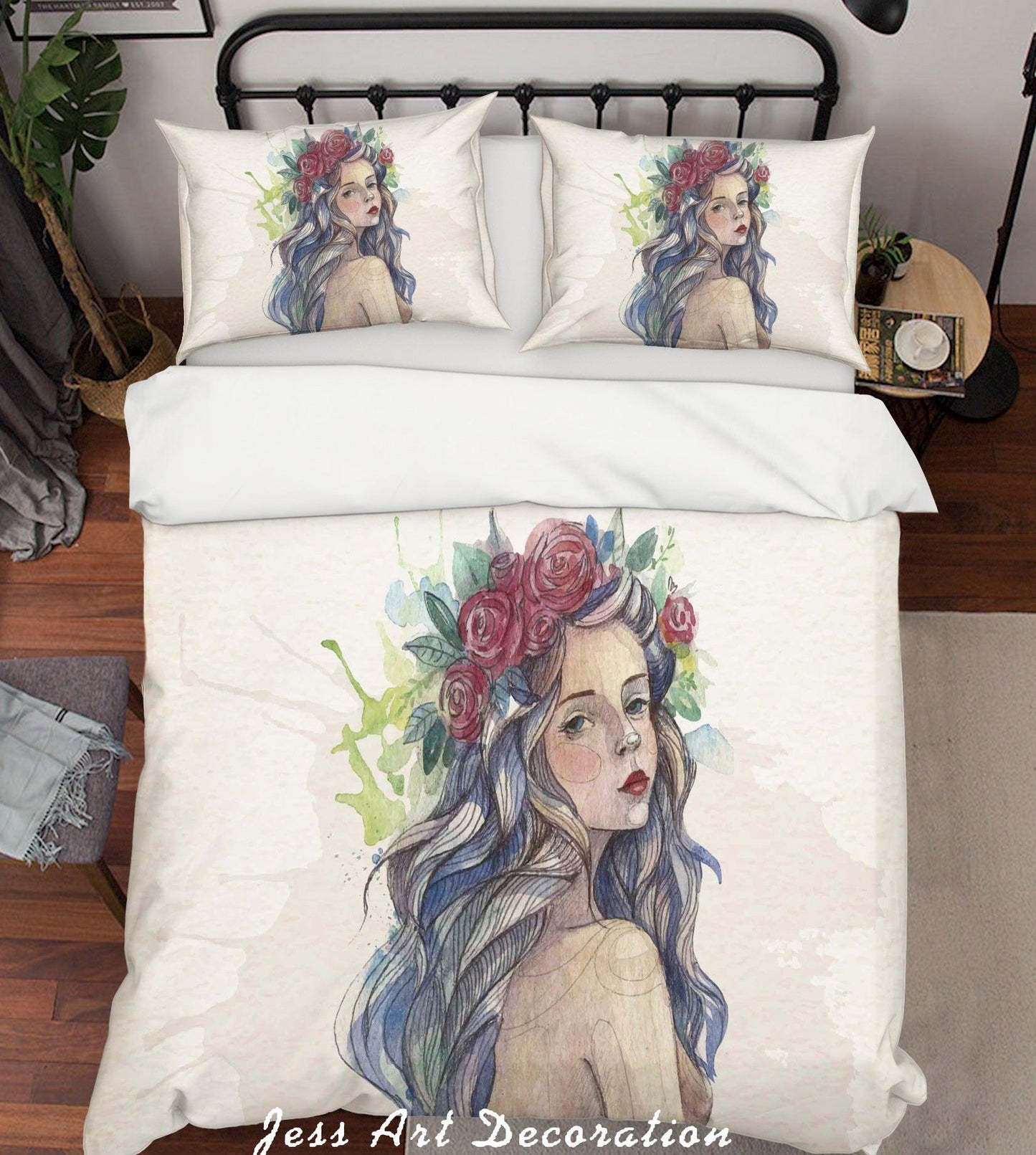 3D Beauty Woman Female Quilt Cover Set Bedding Set Pillowcases 65