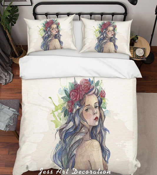 3D Beauty Woman Female Quilt Cover Set Bedding Set Pillowcases 65