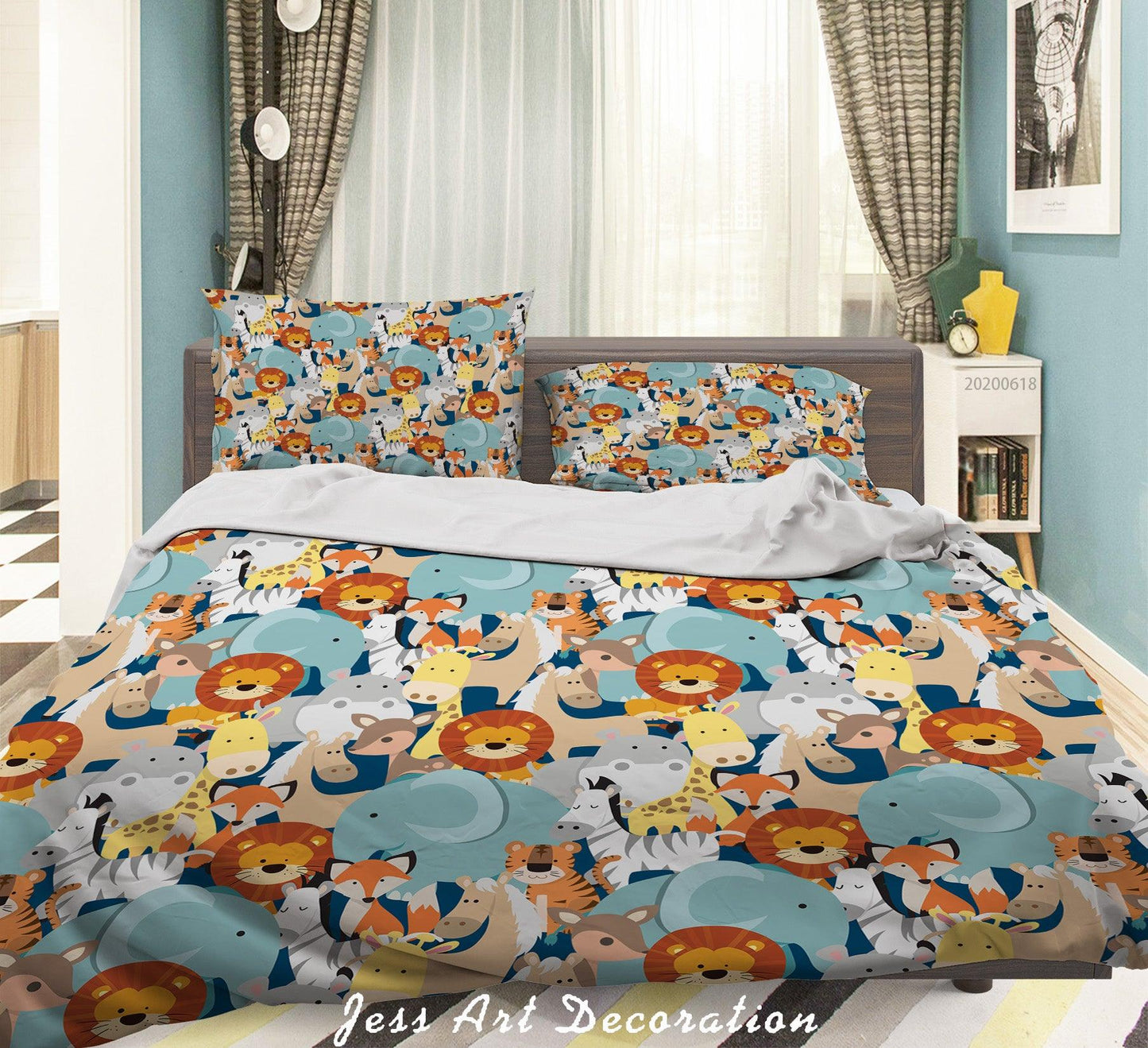 3D Cartoon Animal Quilt Cover Set Bedding Set Duvet Cover Pillowcases SF67