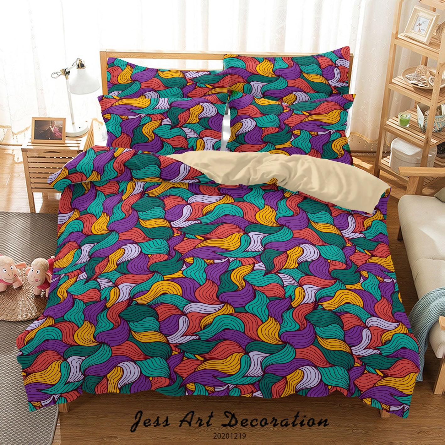 3D Abstract Color Leaf Pattern Quilt Cover Set Bedding Set Duvet Cover Pillowcases 97