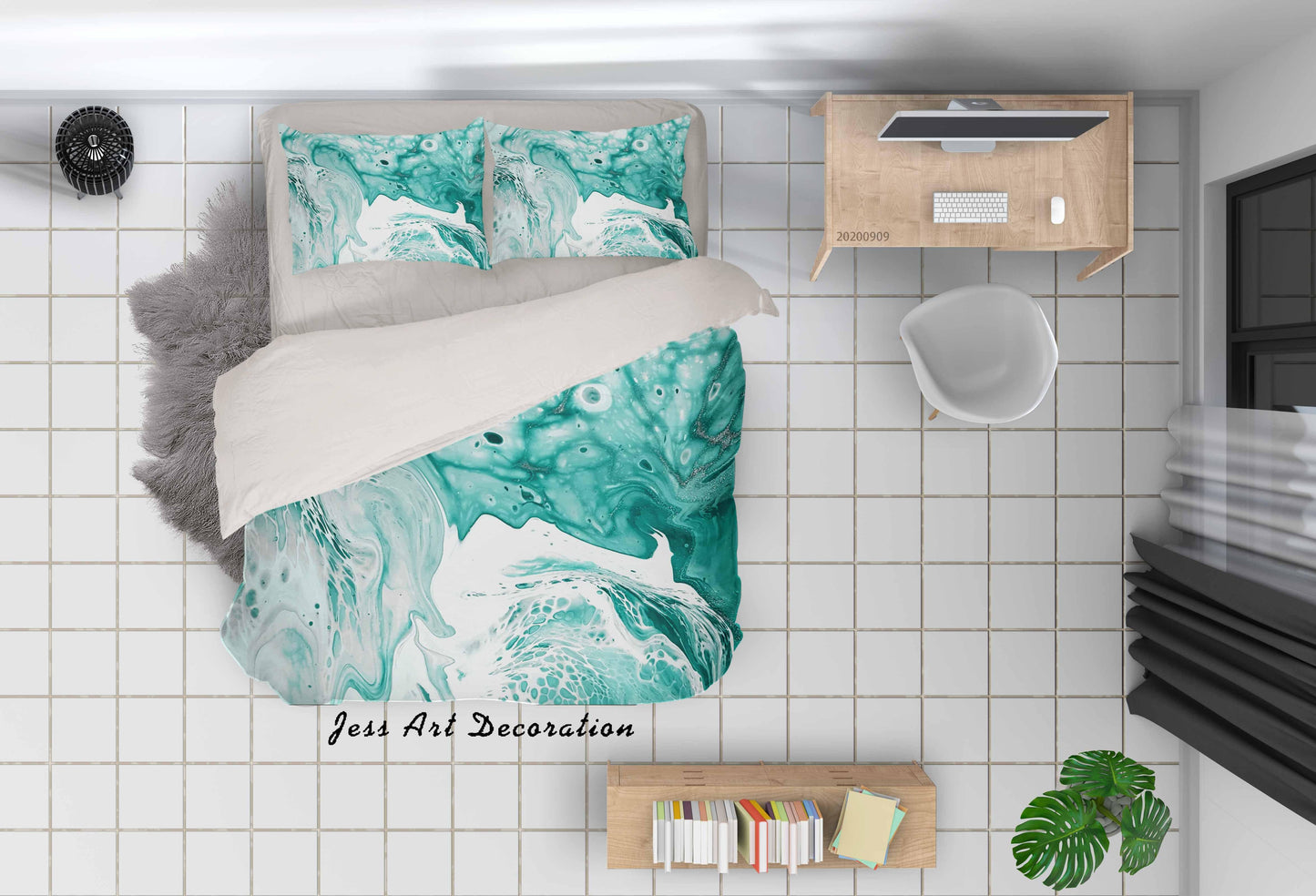 3D Abstract Nature Wave Sea Quilt Cover Set Bedding Set Duvet Cover Pillowcases WJ 6062