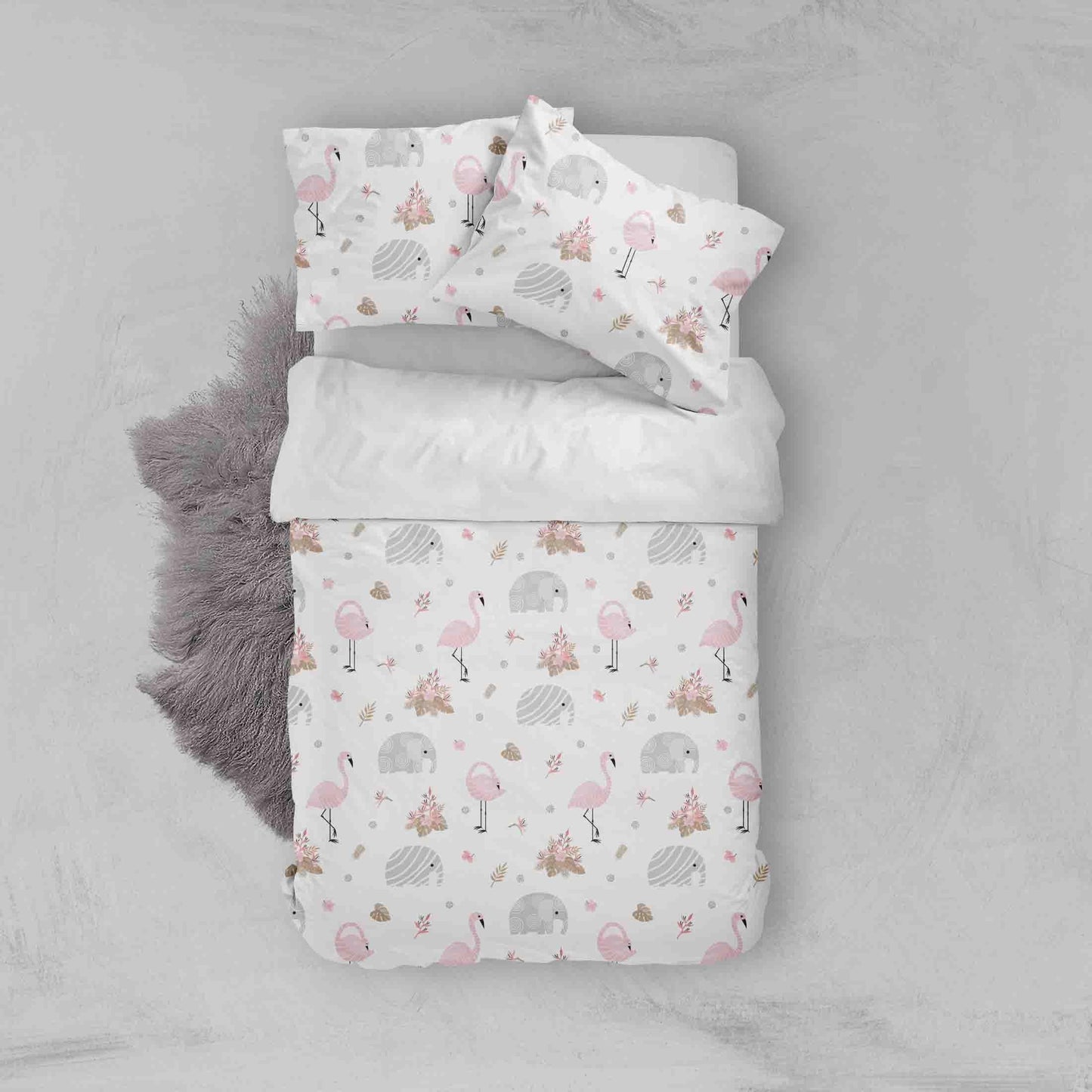 3D Cartoon Elephant Flamingo Animal Quilt Cover Set Bedding Set Duvet Cover Pillowcases LXL