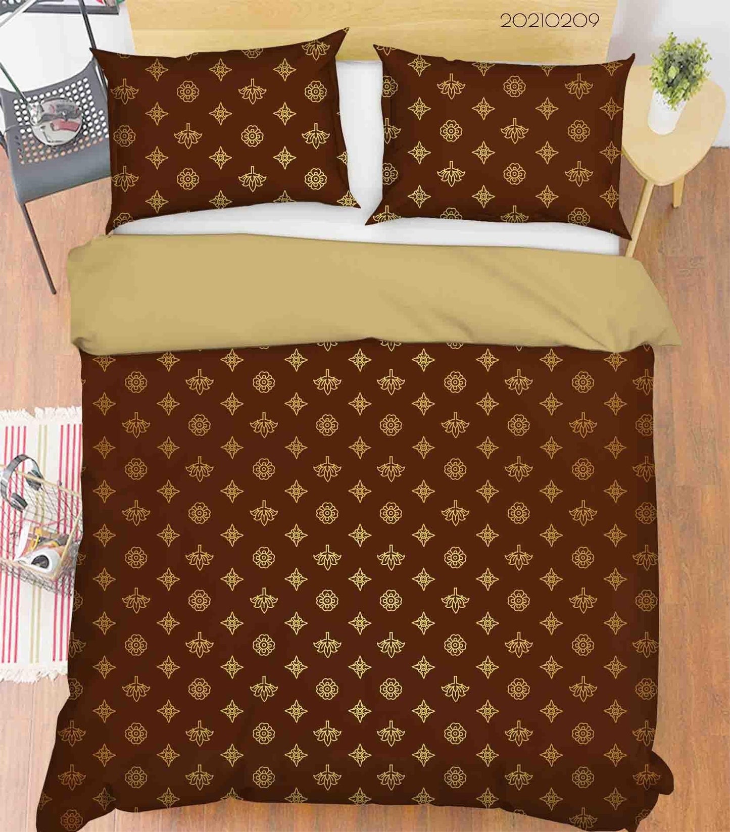 3D Abstract Golden Decoration Quilt Cover Set Bedding Set Duvet Cover Pillowcases 284