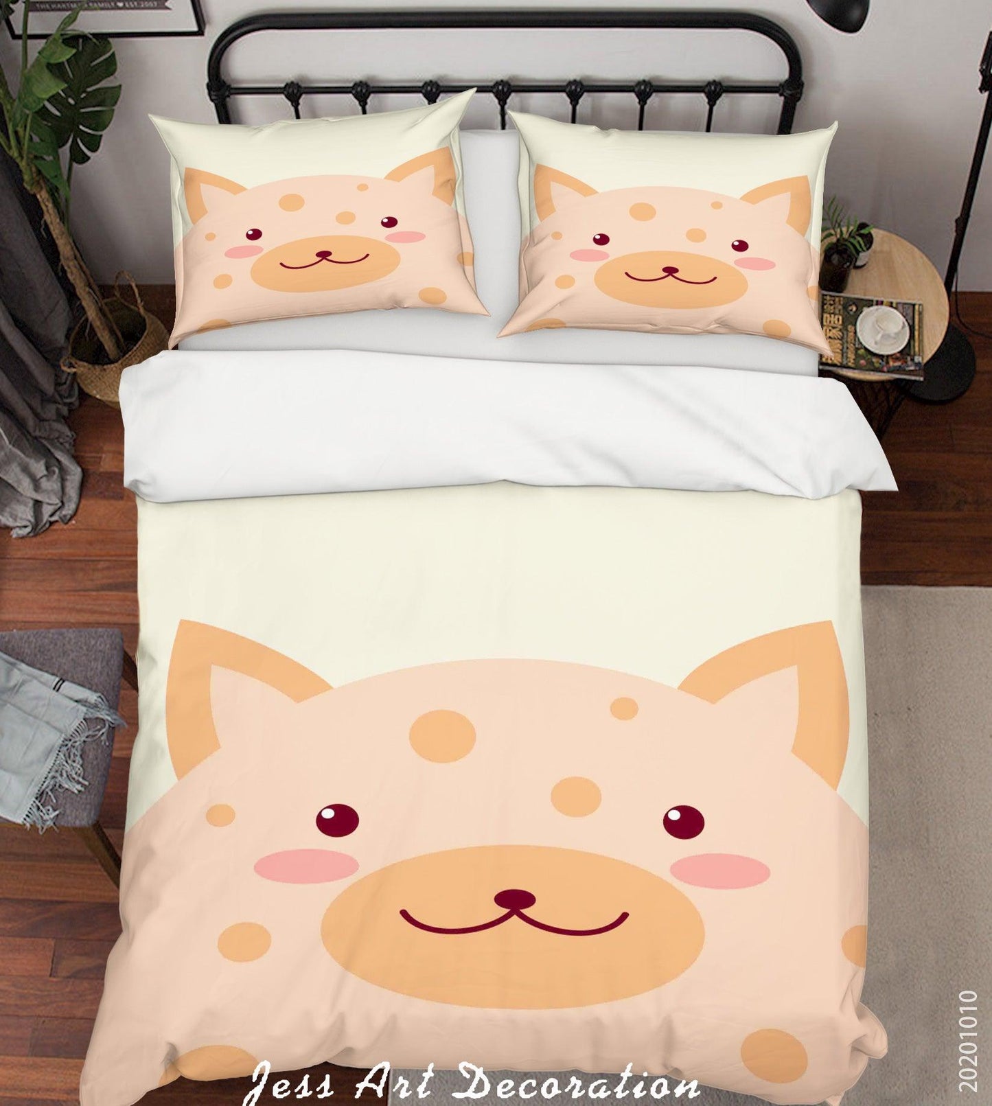 3D Cartoon Cute Animal Cat Quilt Cover Set Bedding Set Duvet Cover Pillowcases WJ 9538