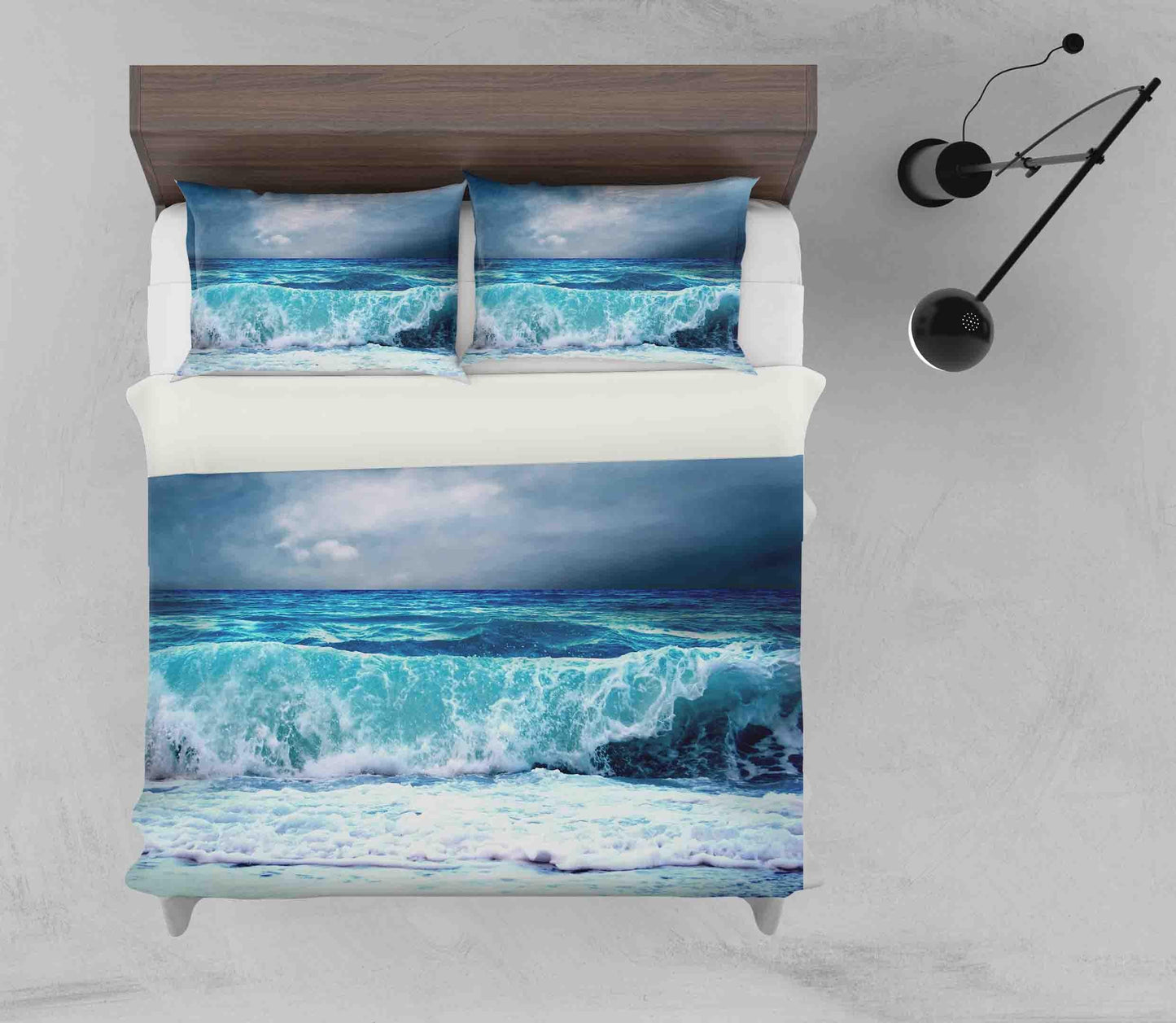 3D Blue Sea Spindrift Cloudy Sky Quilt Cover Set Bedding Set Duvet Cover Pillowcases JN 1200