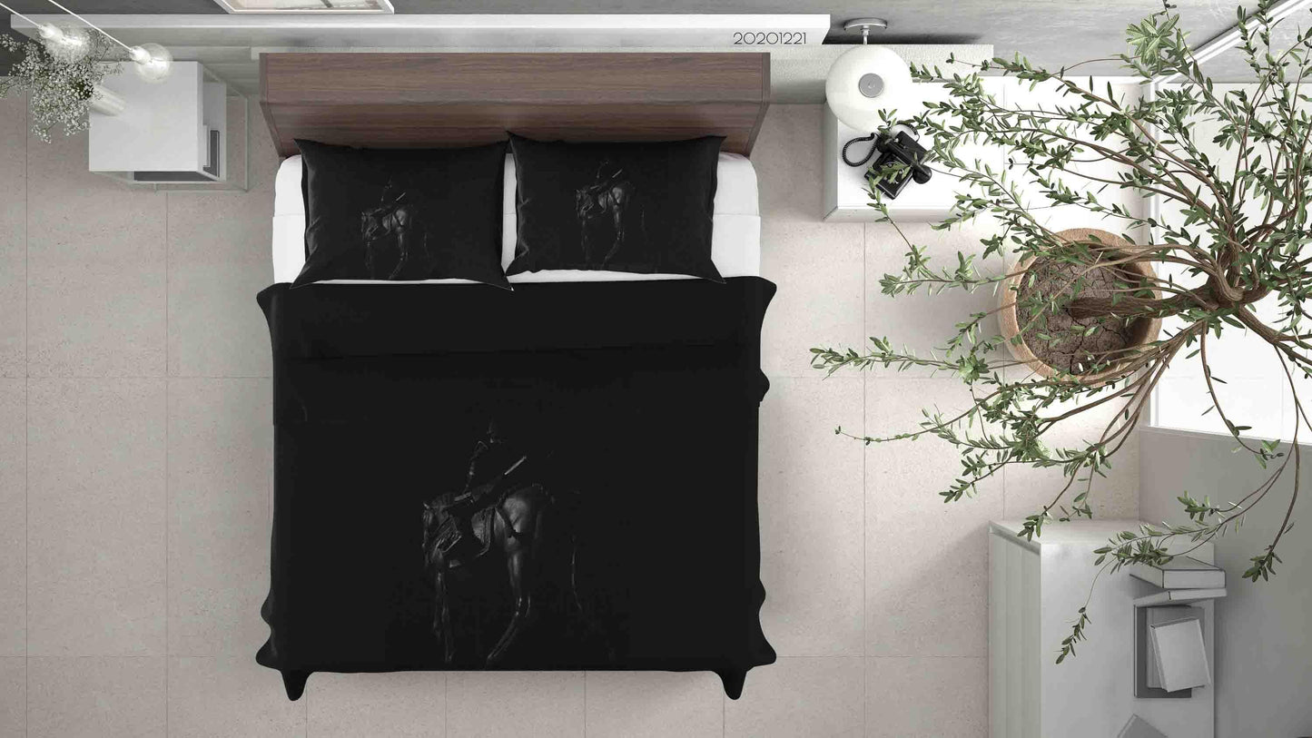 3D Black dDenim Knight Quilt Cover Set Bedding Set Duvet Cover Pillowcases 220 LQH