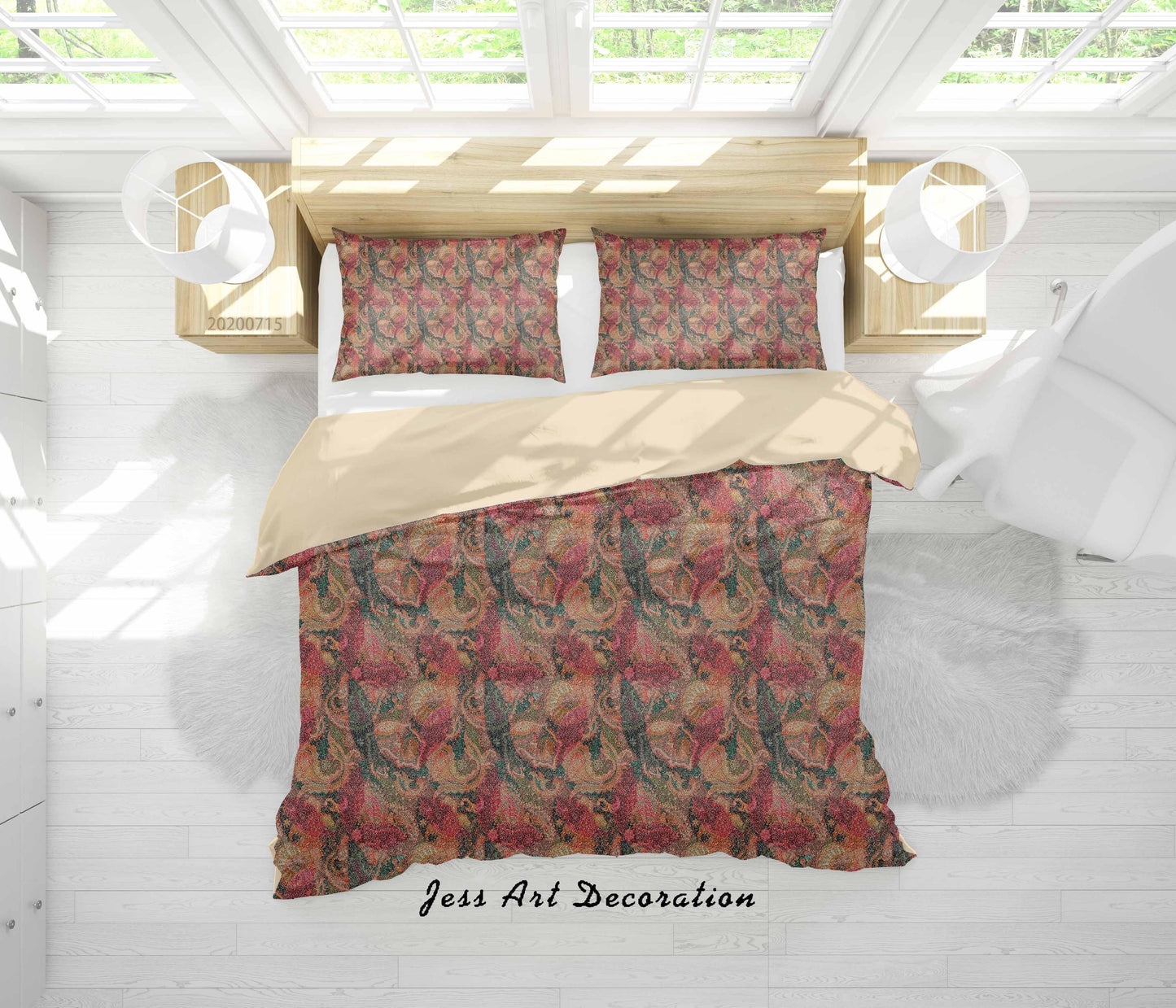 3D Abstract Vintage Floral Pattern Quilt Cover Set Bedding Set Duvet Cover Pillowcases WJ 3901
