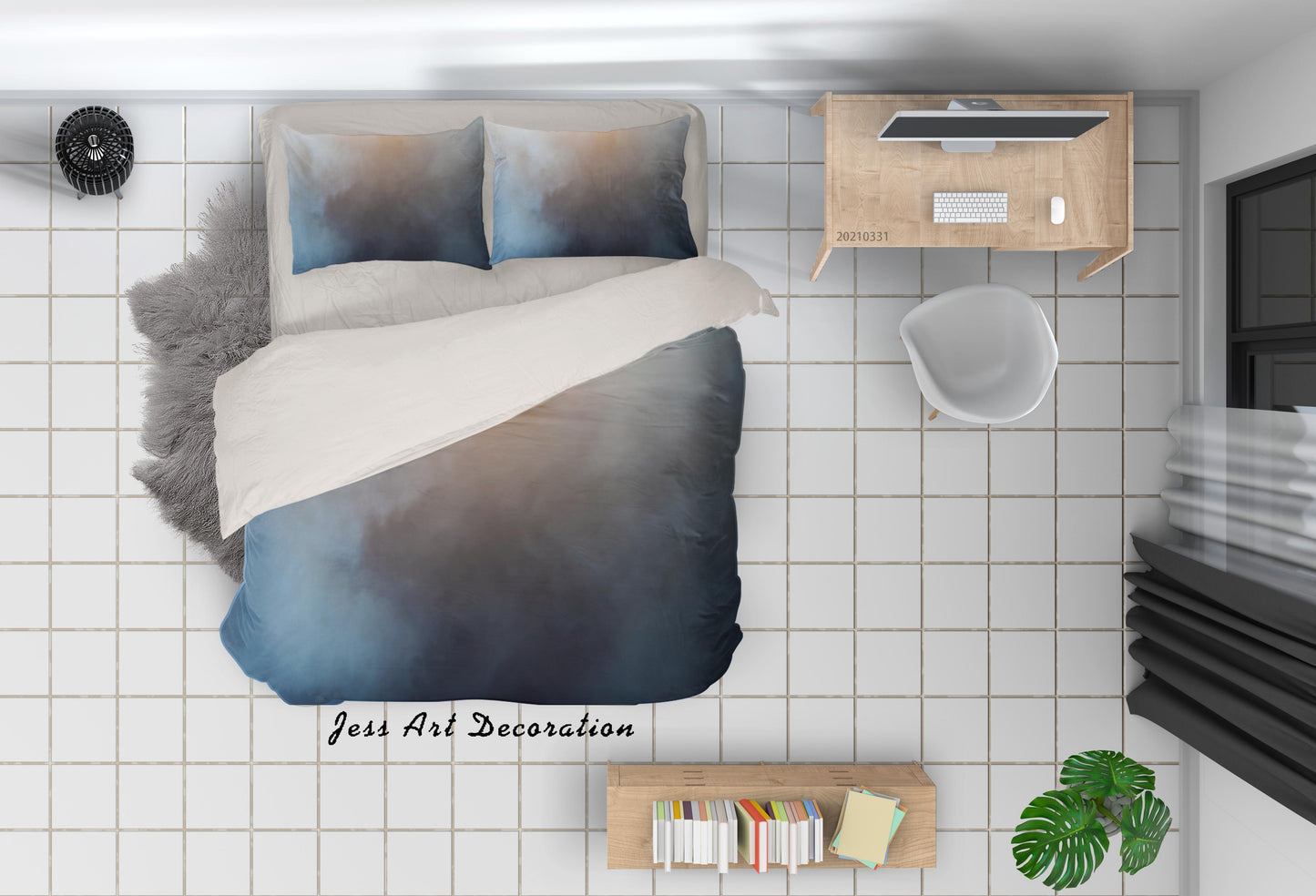 3D Abstract Grey Sky Quilt Cover Set Bedding Set Duvet Cover Pillowcases 213