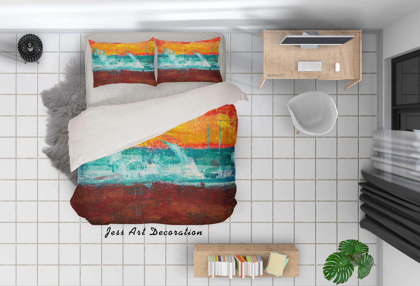 3D Abstract Color Graffiti Quilt Cover Set Bedding Set Duvet Cover Pillowcases 301