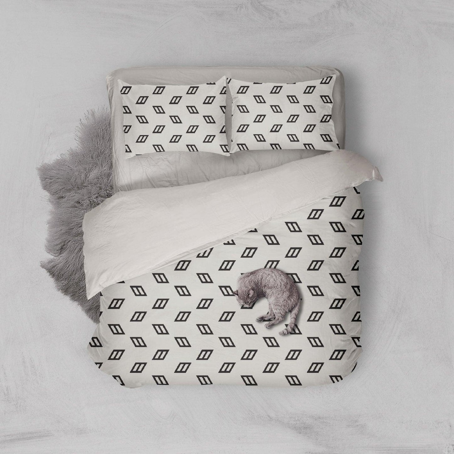 3D Black White Block Pattern Quilt Cover Set Bedding Set Pillowcases 136