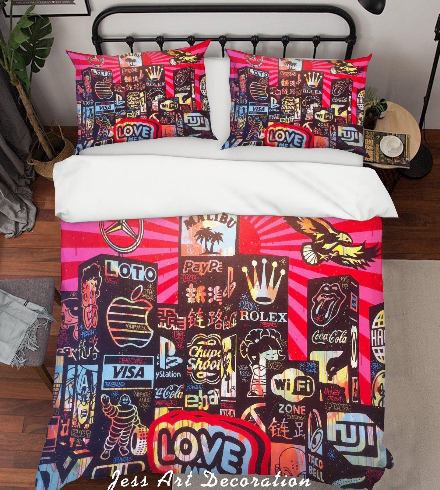 3D Abstract Colorful Modern Cityscapes Pink Quilt Cover Set Bedding Set Duvet Cover Pillowcases LXL